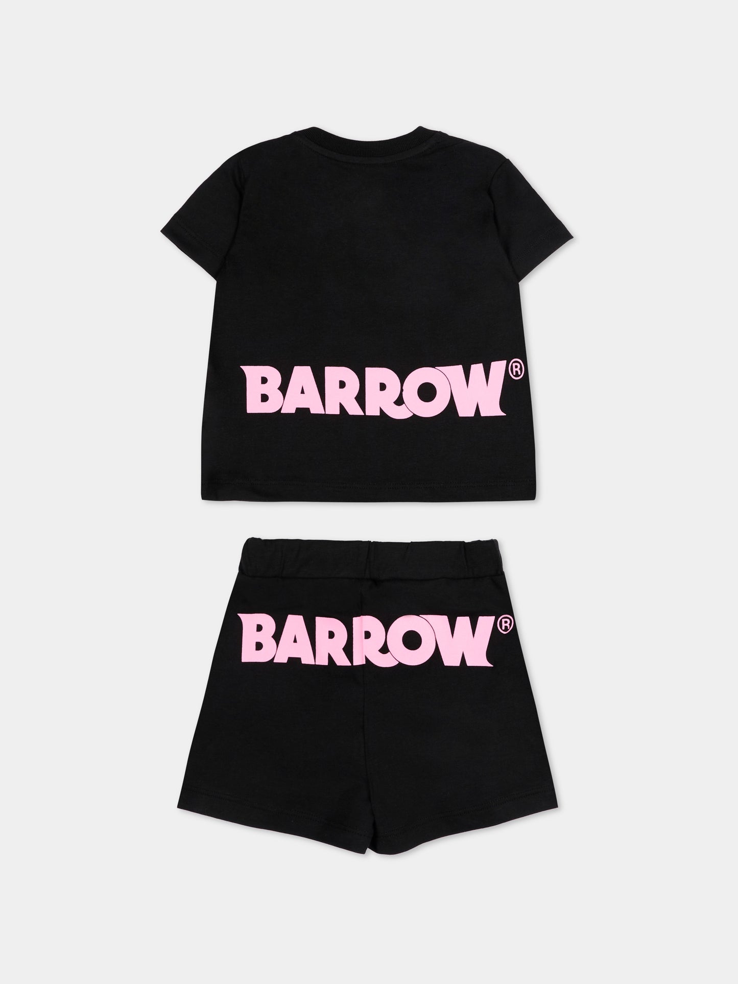 Completo sportivo nero per neonata con logo,Barrow,S6BKNGTR199 110/92