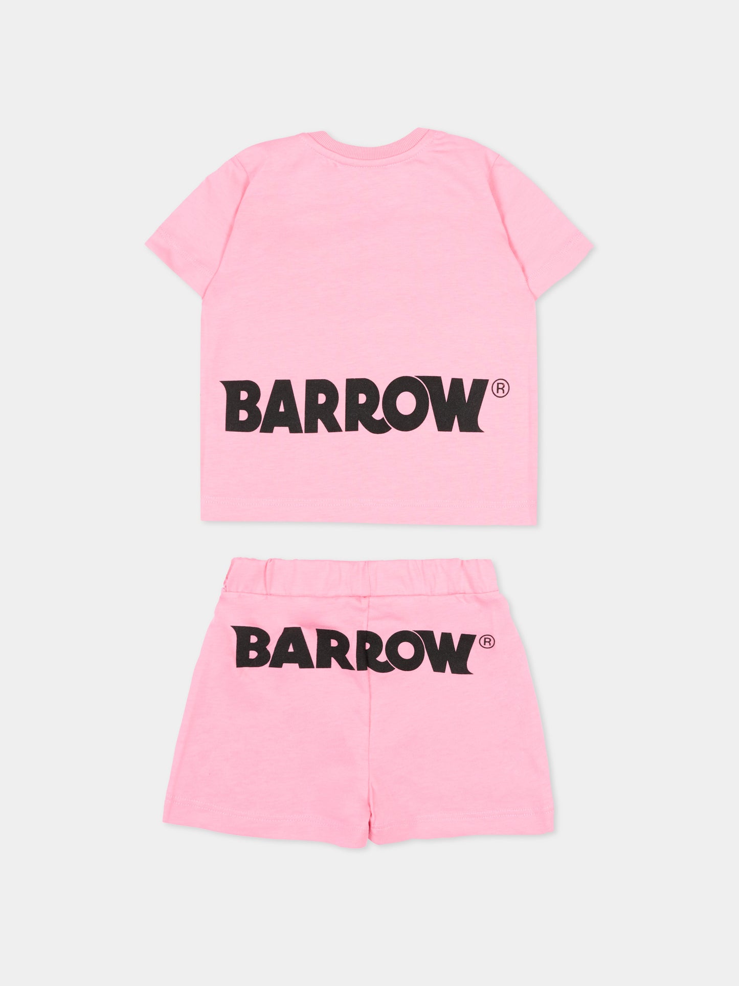 Completo sportivo rosa per neonata con logo,Barrow,S6BKNGTR199 BW311