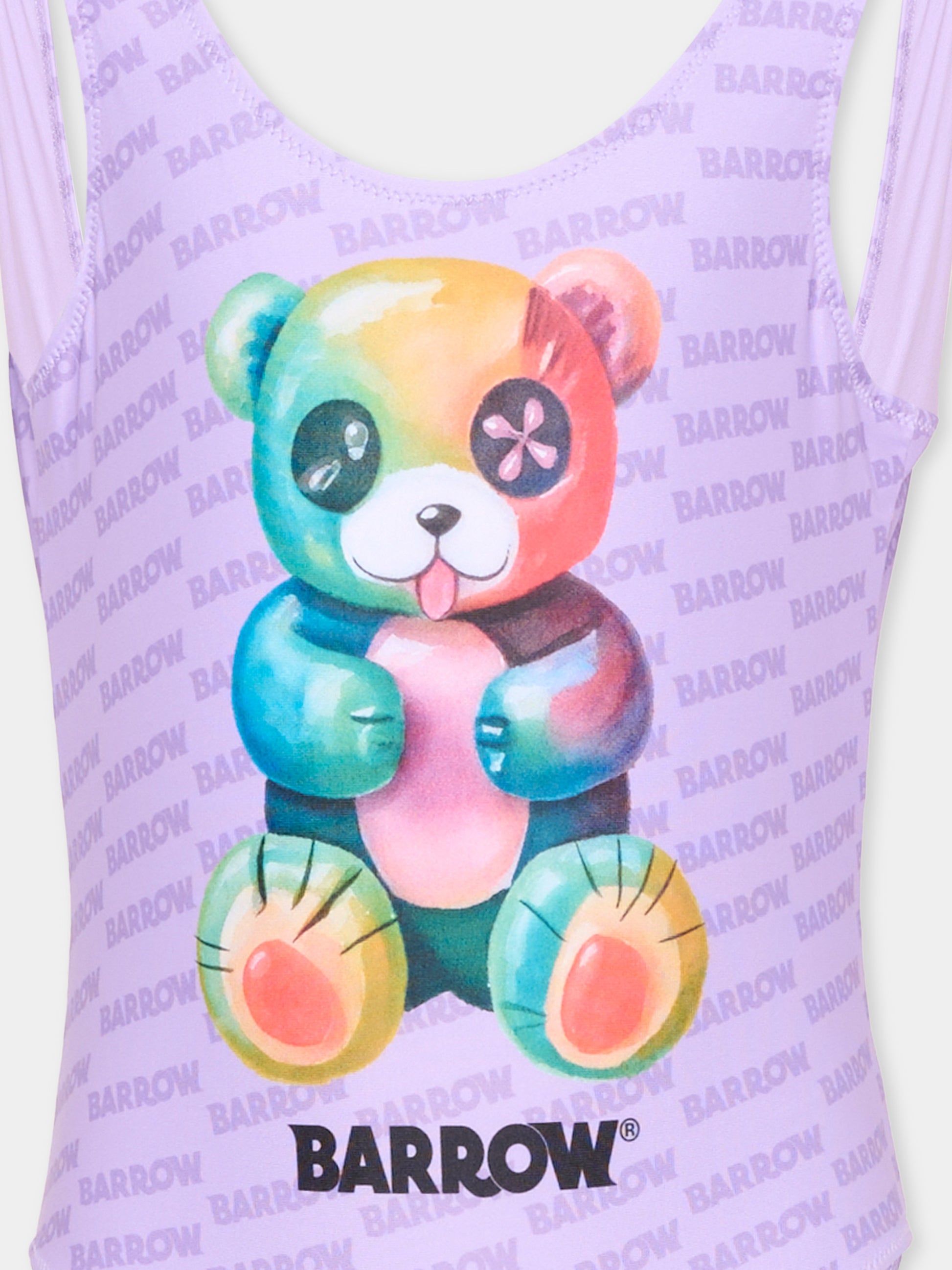 Costume intero lilla per bambina con orsetto,Barrow,S6BKJGSM236 071