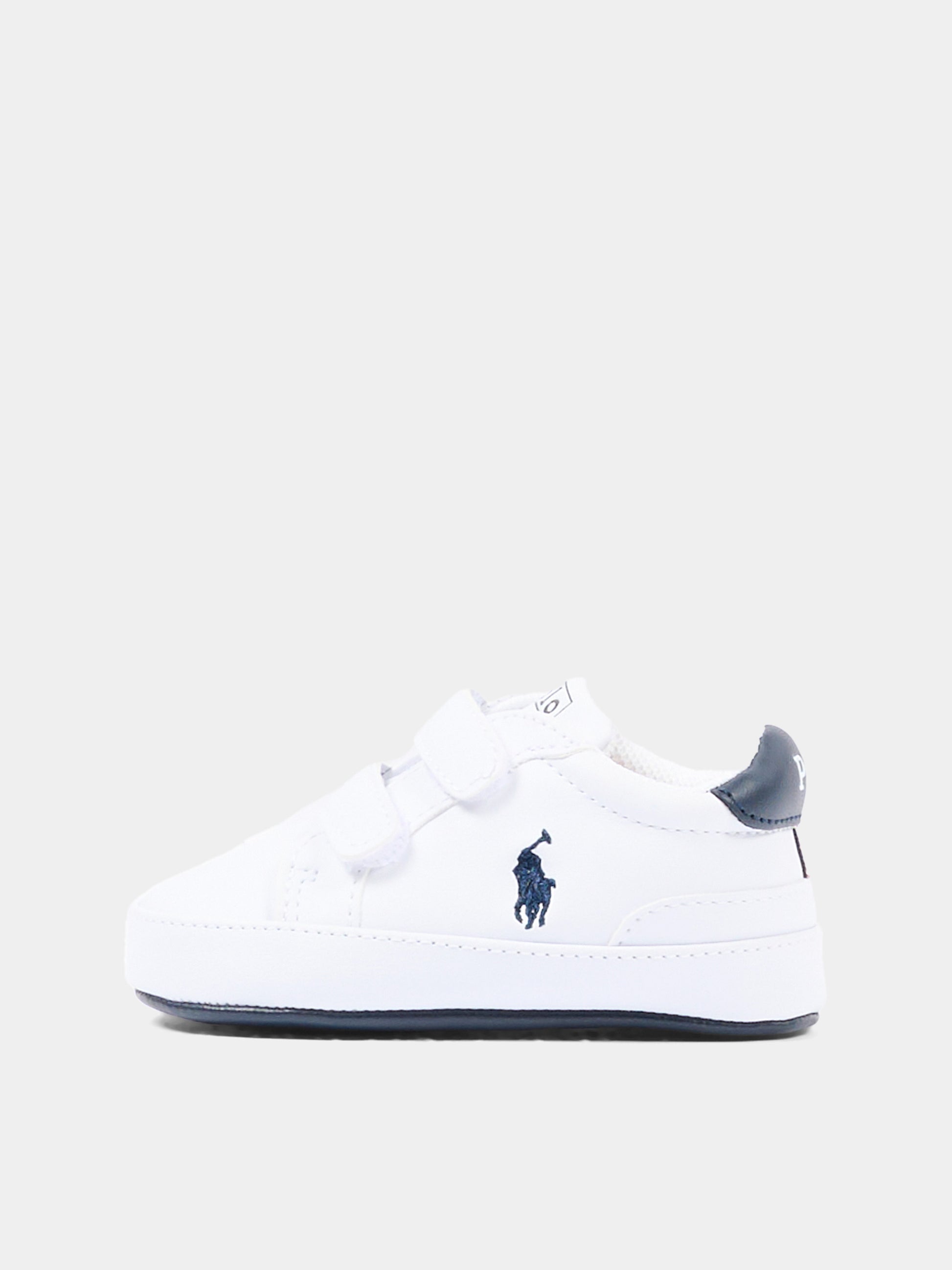 Sneakers bianche per neonati con Polo Pony,Ralph Lauren Kids,RL100731