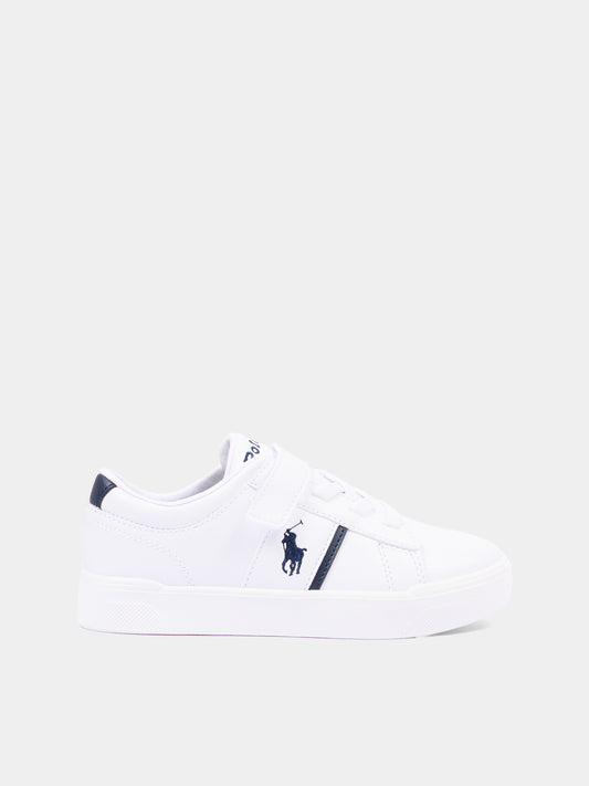 Sneakers bianche per bambino con Polo Pony,Ralph Lauren Kids,RL01268100