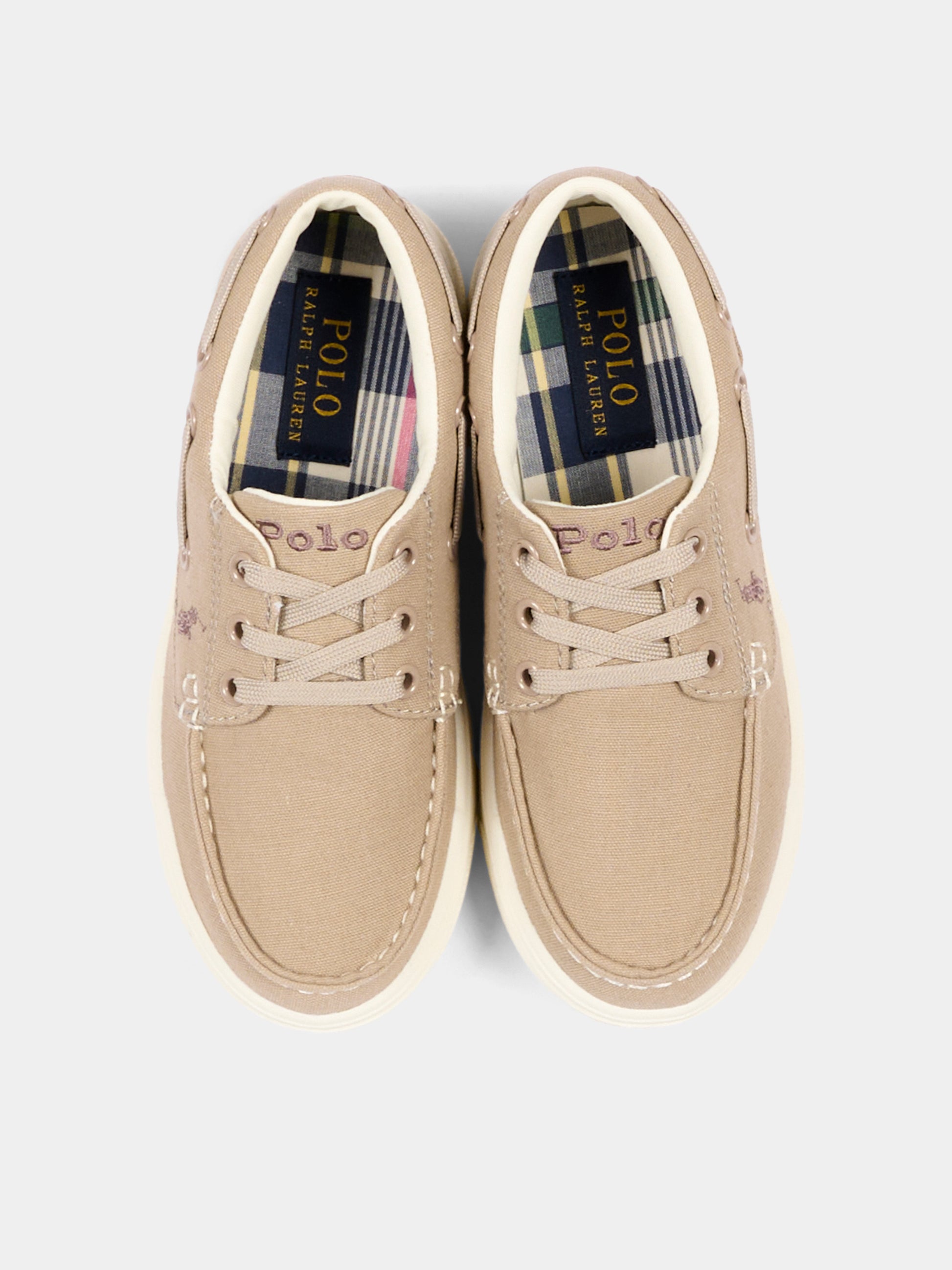 Mocassini beige per bambino con Polo Pony,Ralph Lauren Kids,RL04220256