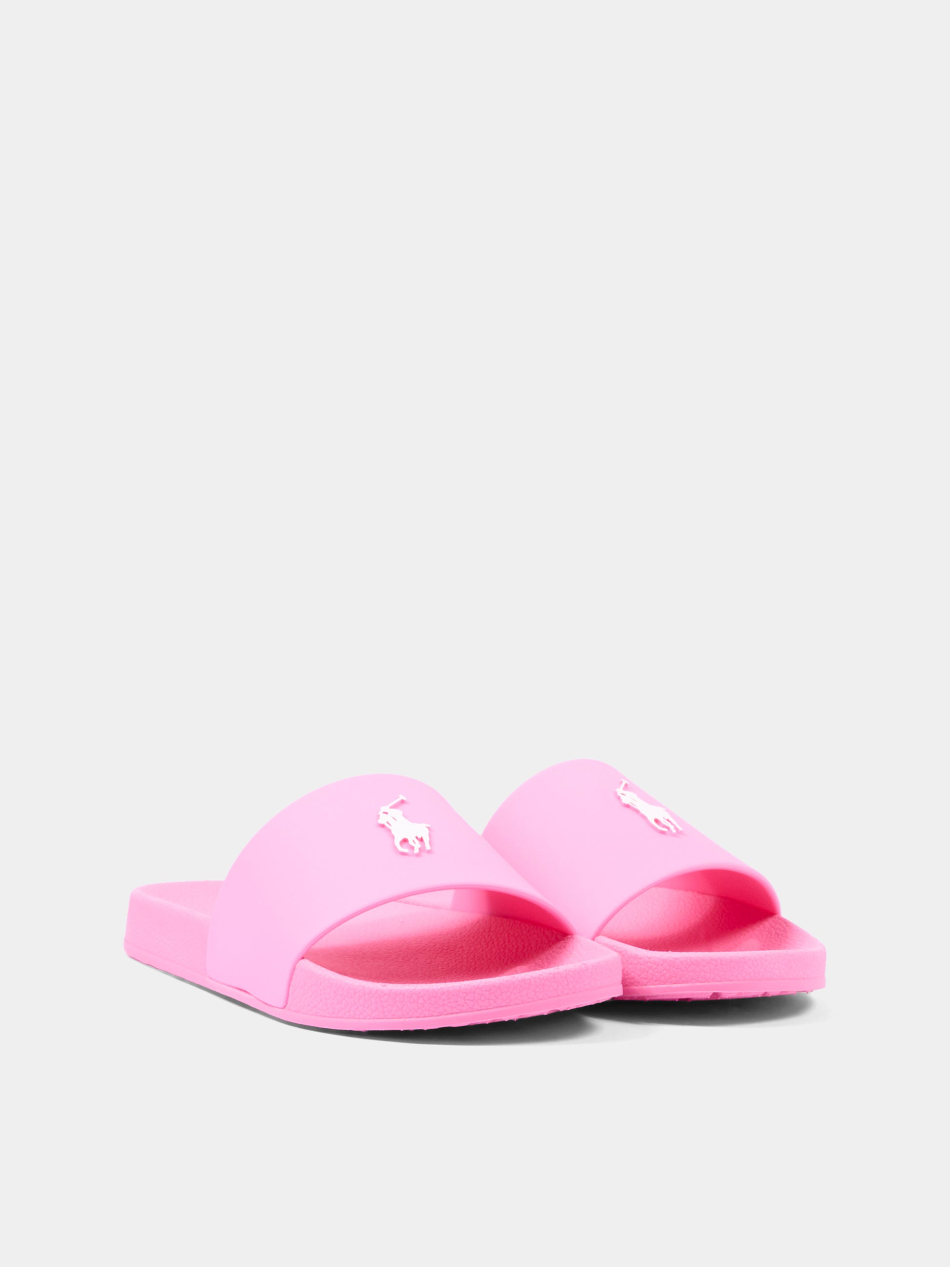 Ciabatte rosa per bambina con logo Pony,Ralph Lauren Kids,RL04261668