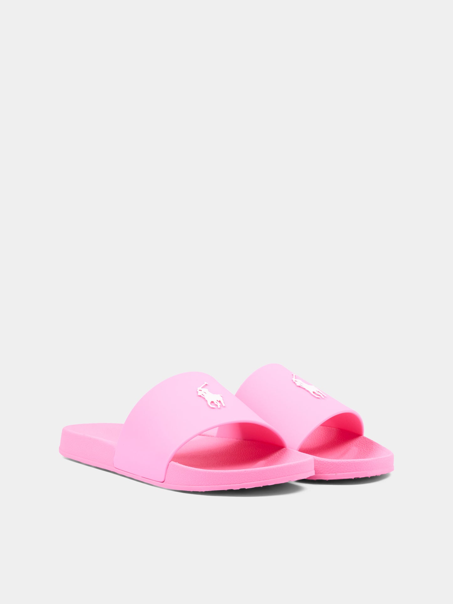 Ciabatte rosa per bambina con logo,Ralph Lauren Kids,RL04957668