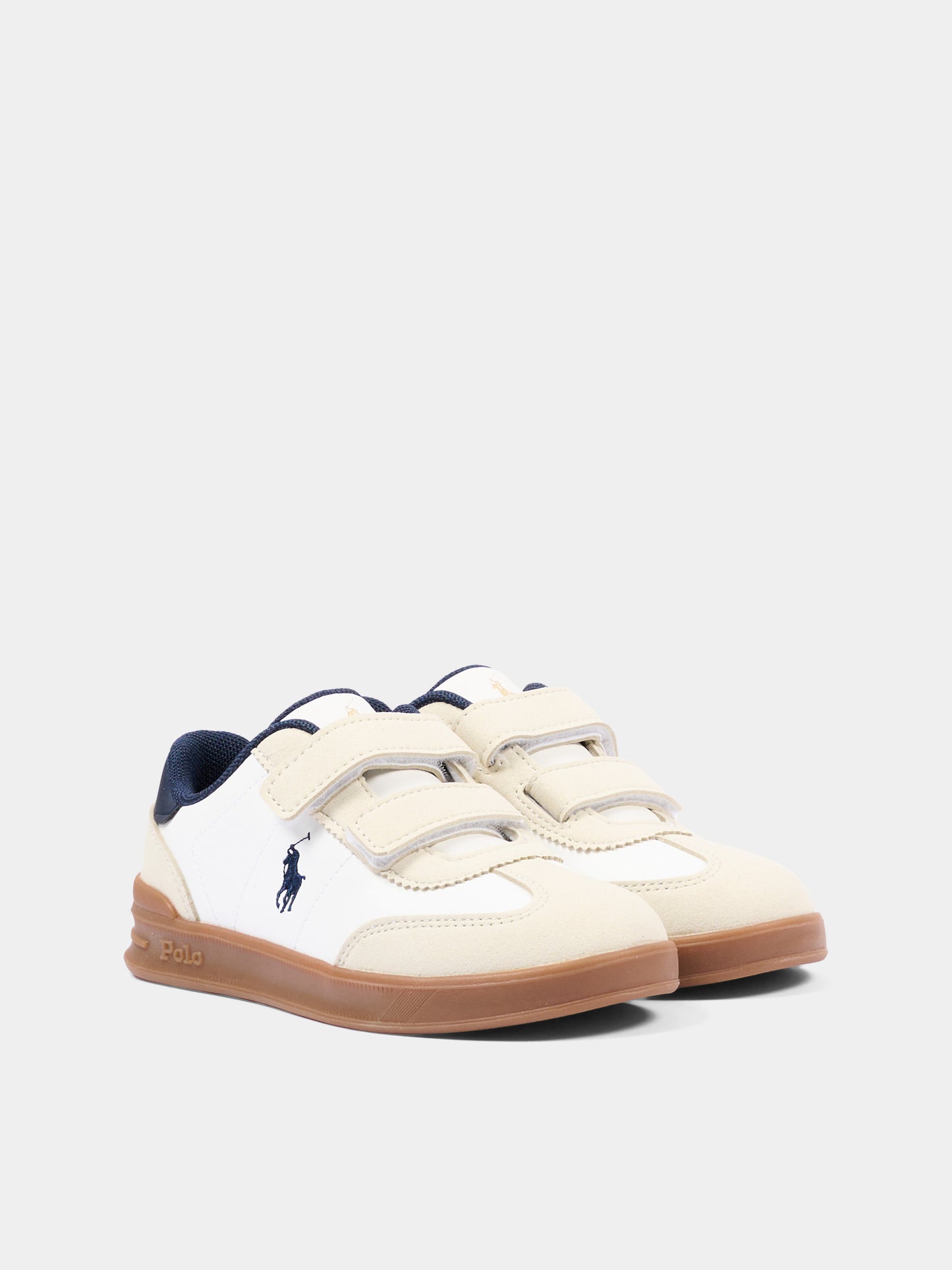 Sneakers bianche per bambini con Polo Pony,Ralph Lauren Kids,RL04997103