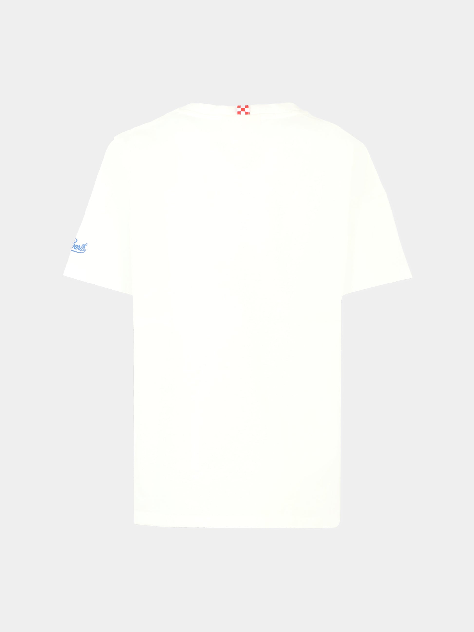 T-shirt bianca per bambino con pesce rosso,Mc2 Saint Barth,POT0002 04718H