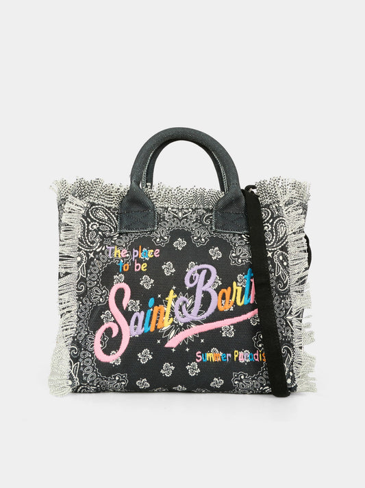 Borsa mare Colette nera per bambina con logo,Mc2 Saint Barth,COL0001 04806H