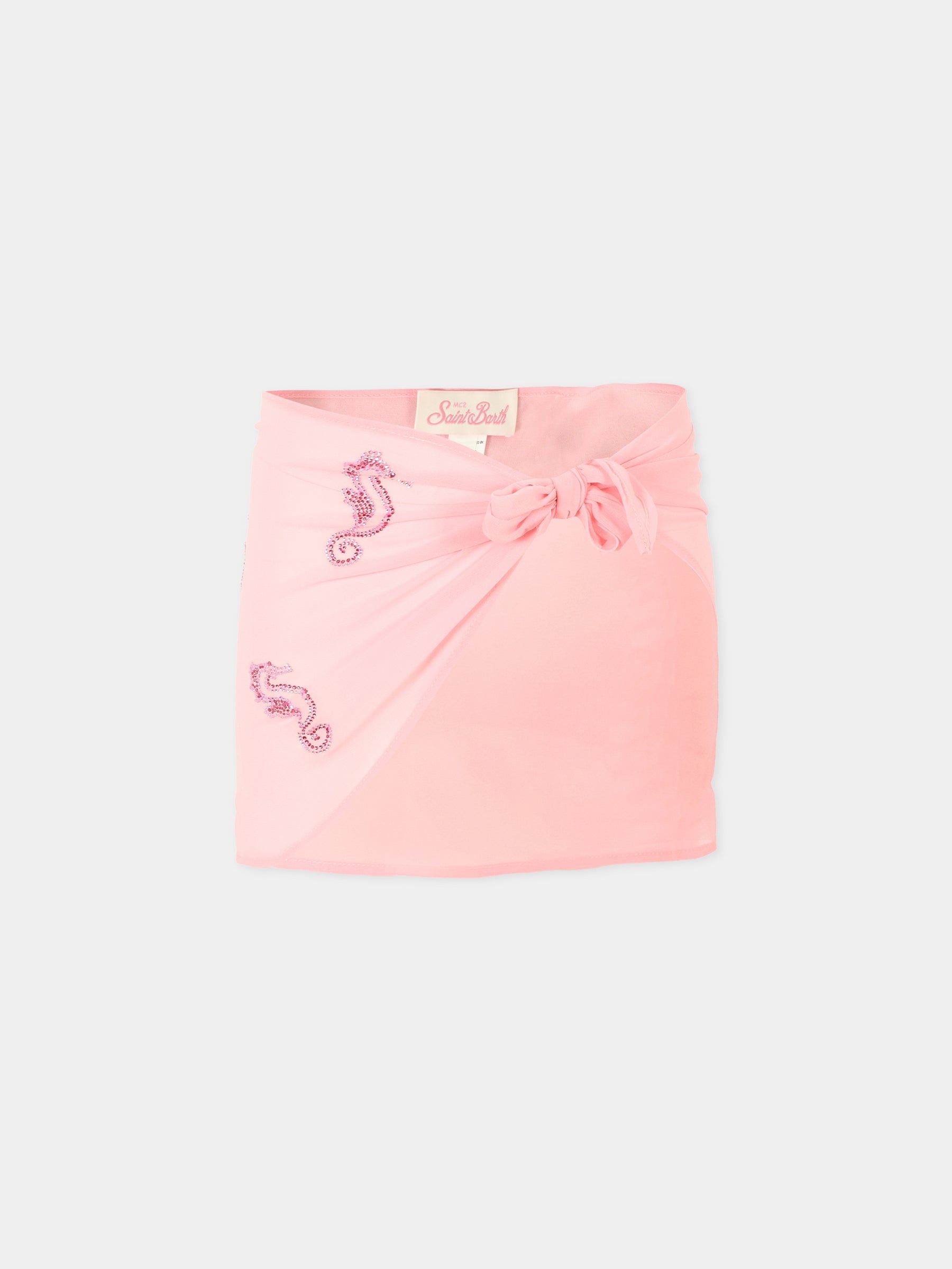 Copricostume rosa per bambina xon cavallucci marini,Mc2 Saint Barth,SER0003 04827H