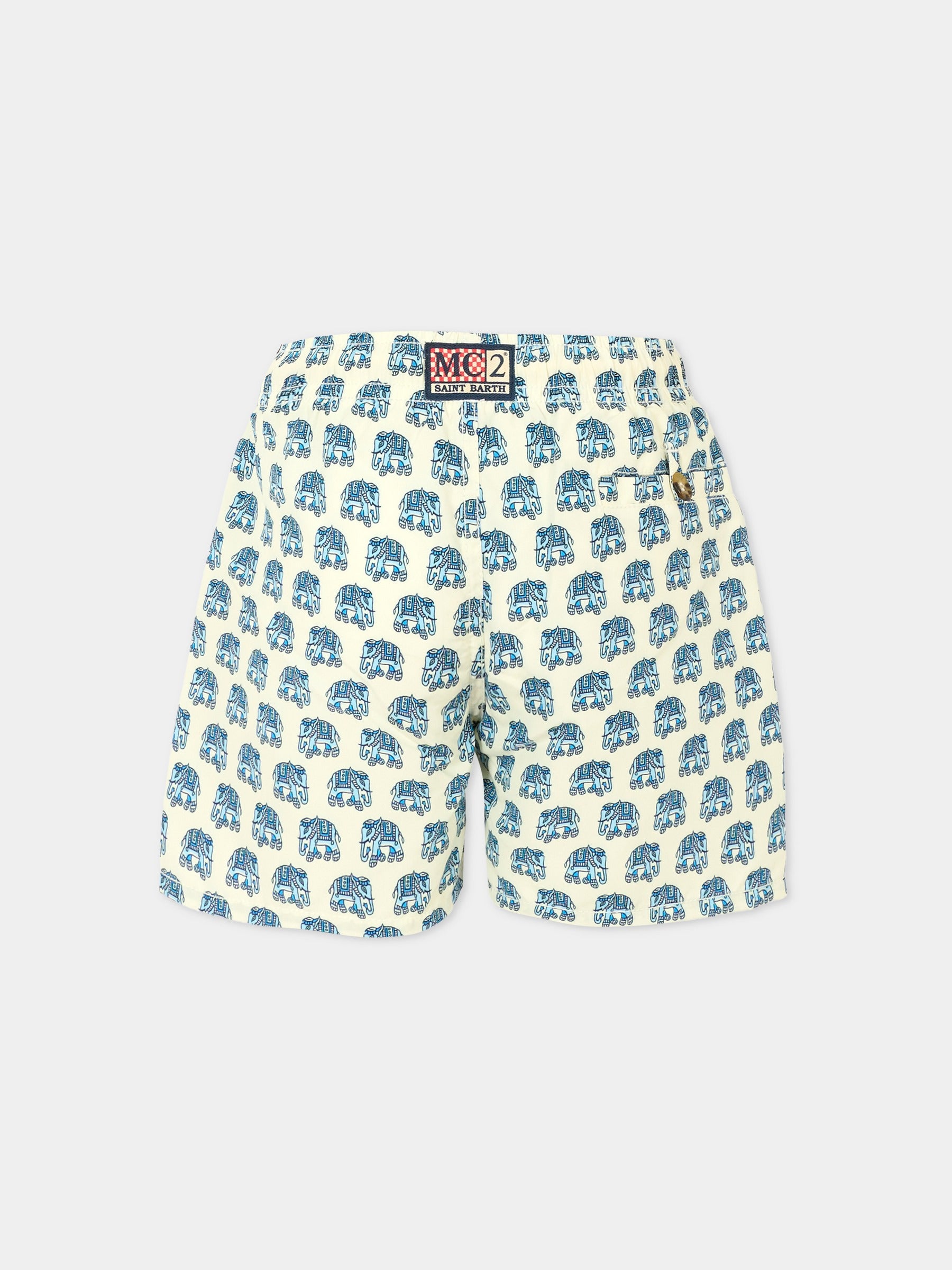 Boxer mare avorio per bambino con elefanti,Mc2 Saint Barth,CAP0003 01054H