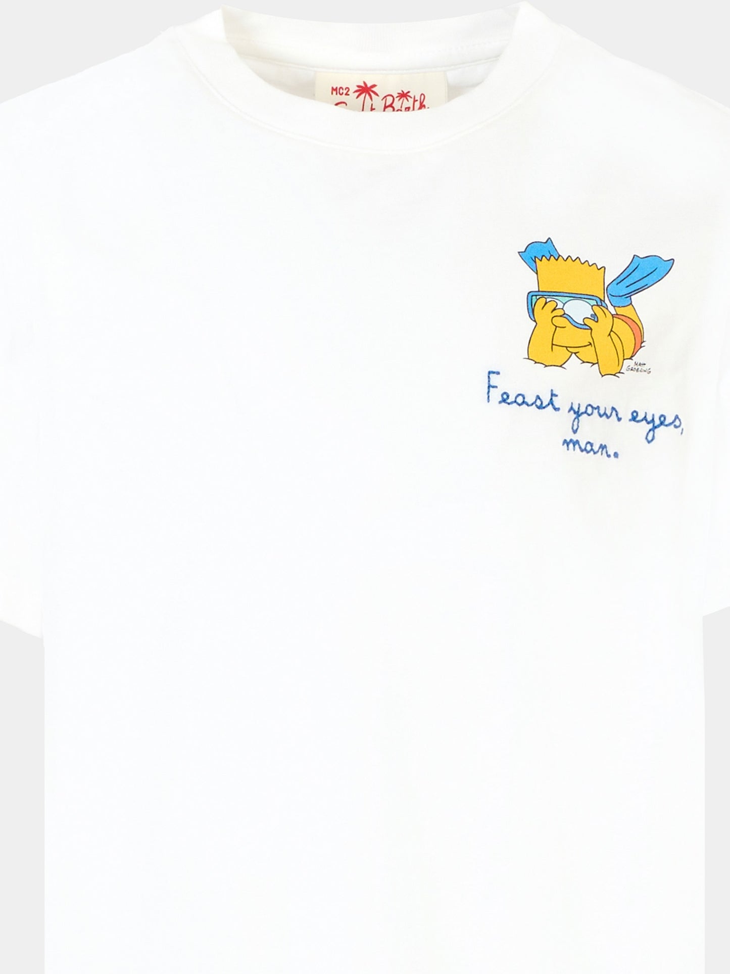 T-shirt bianca per bambino con Bart Simpson,Mc2 Saint Barth,TSH0001 04482H