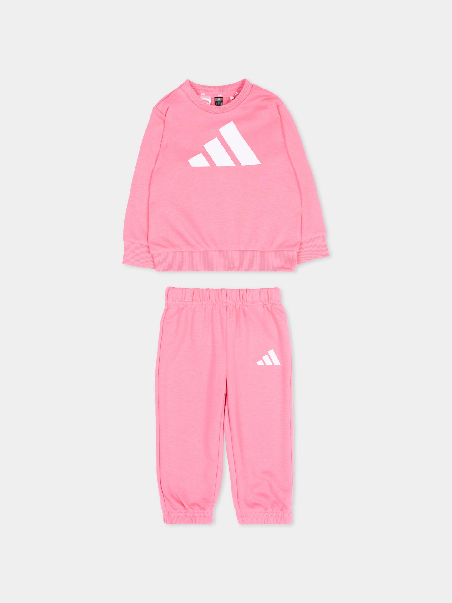 Completo sportivo rosa per neonata con logo,Adidas,JW2462