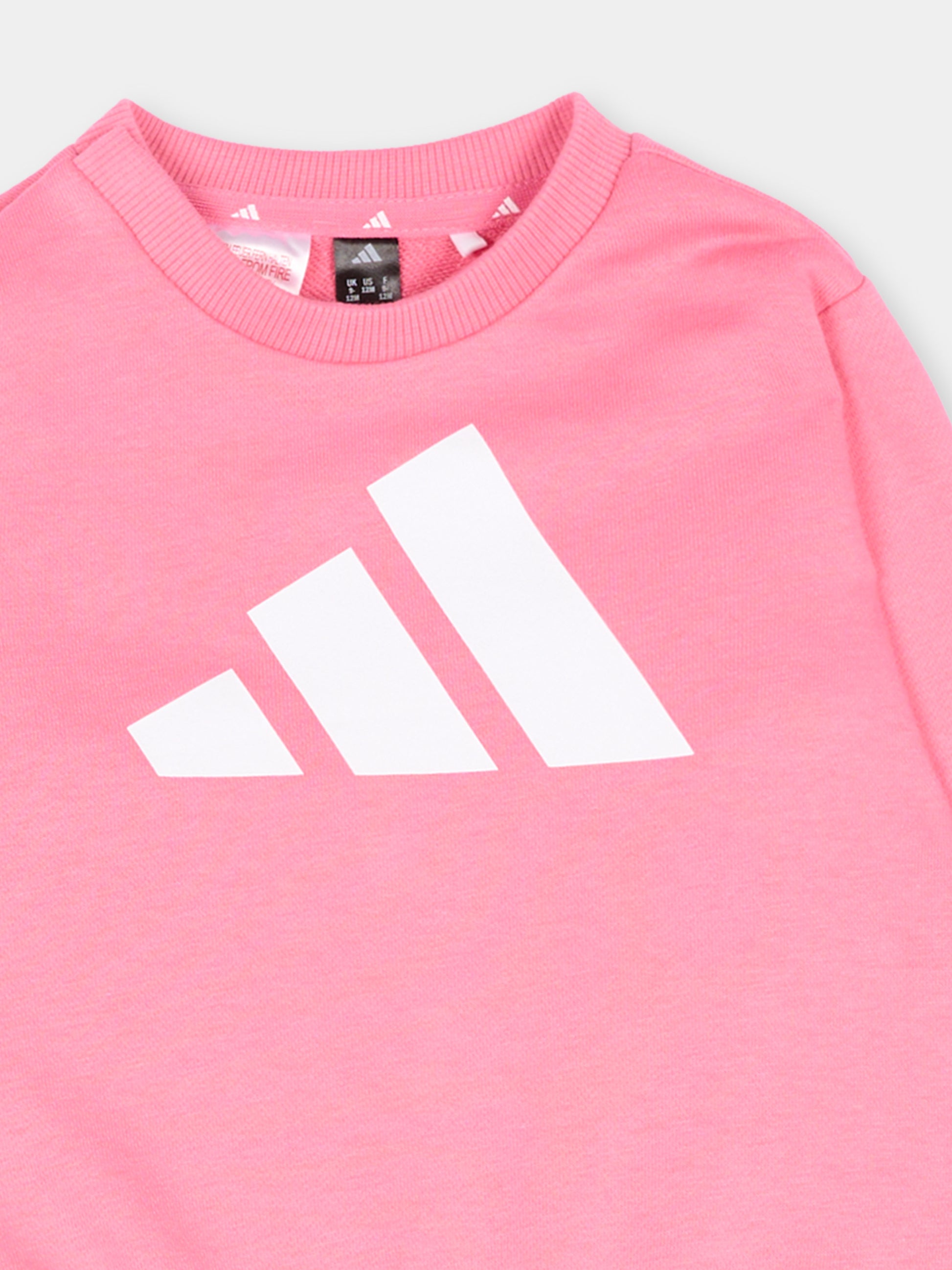 Completo sportivo rosa per neonata con logo,Adidas,JW2462