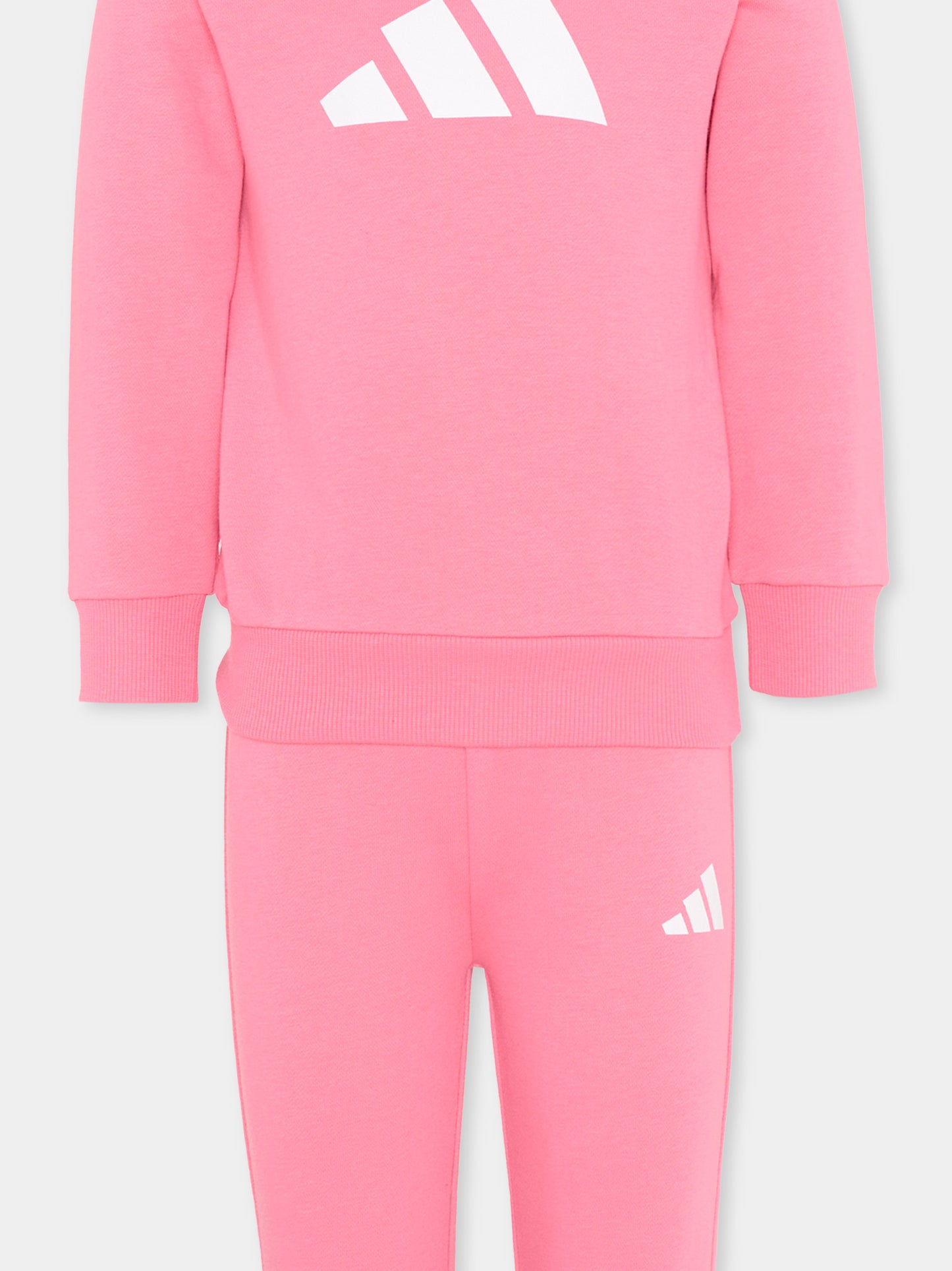 Completo sportivo rosa per bambina con logo,Adidas,JW2462