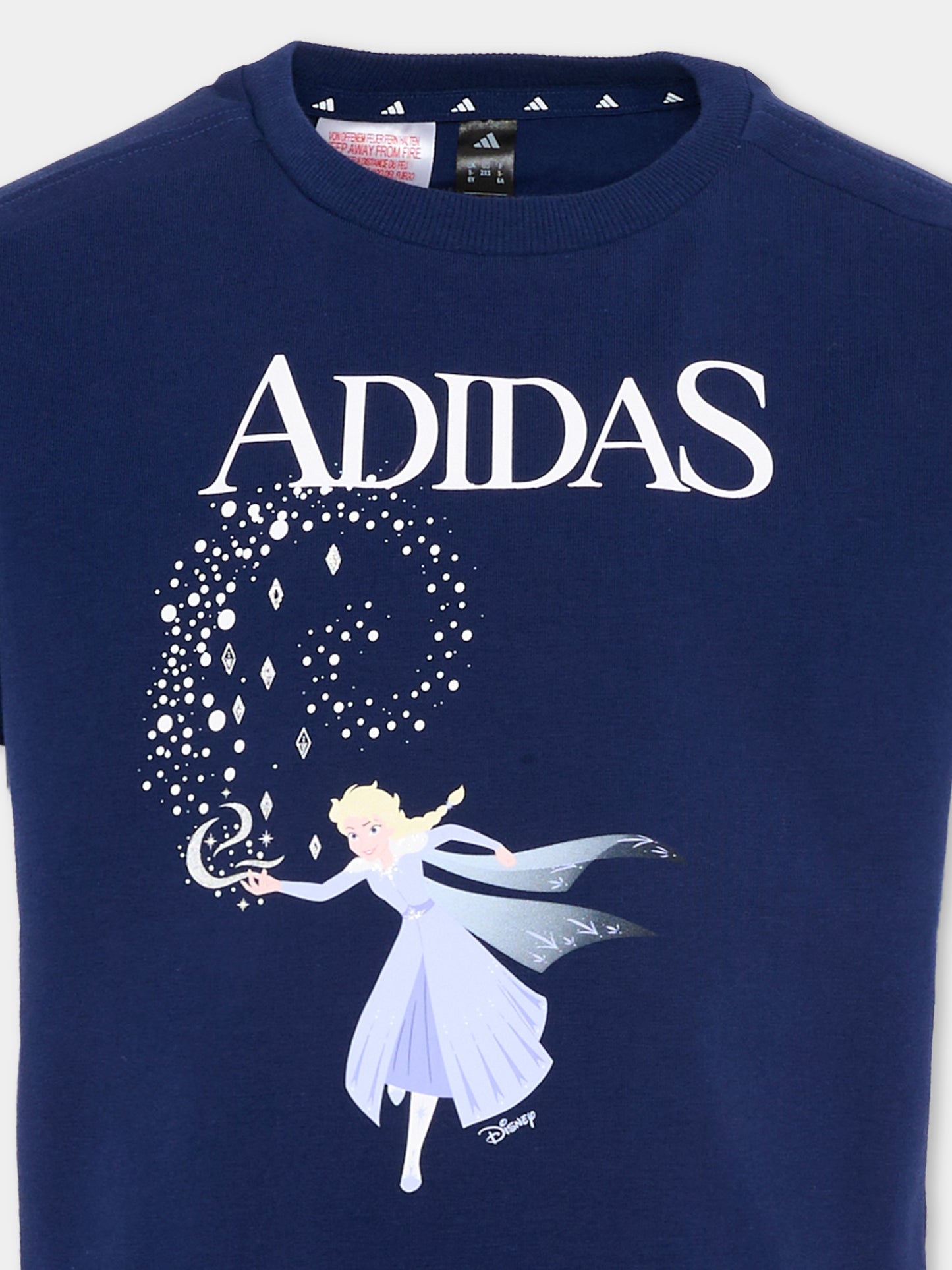 T-Shirt blu per neonata Frozen,Adidas,JZ7664