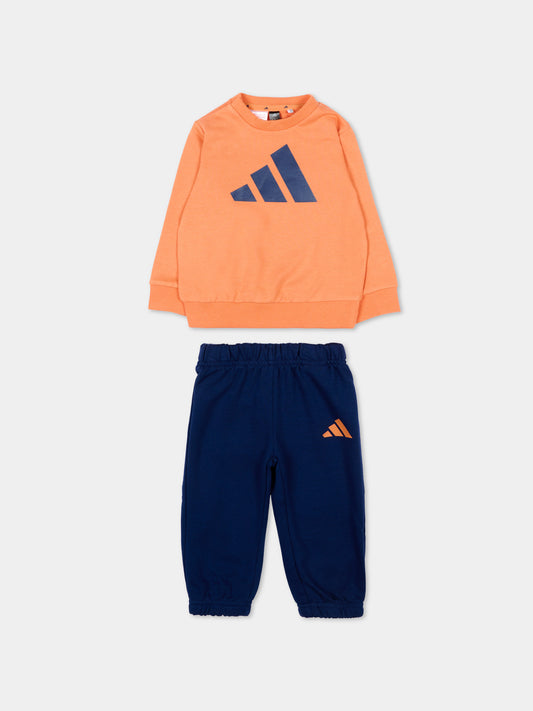 Completo sportivo multicolor per neonato con logo,Adidas,KD6055