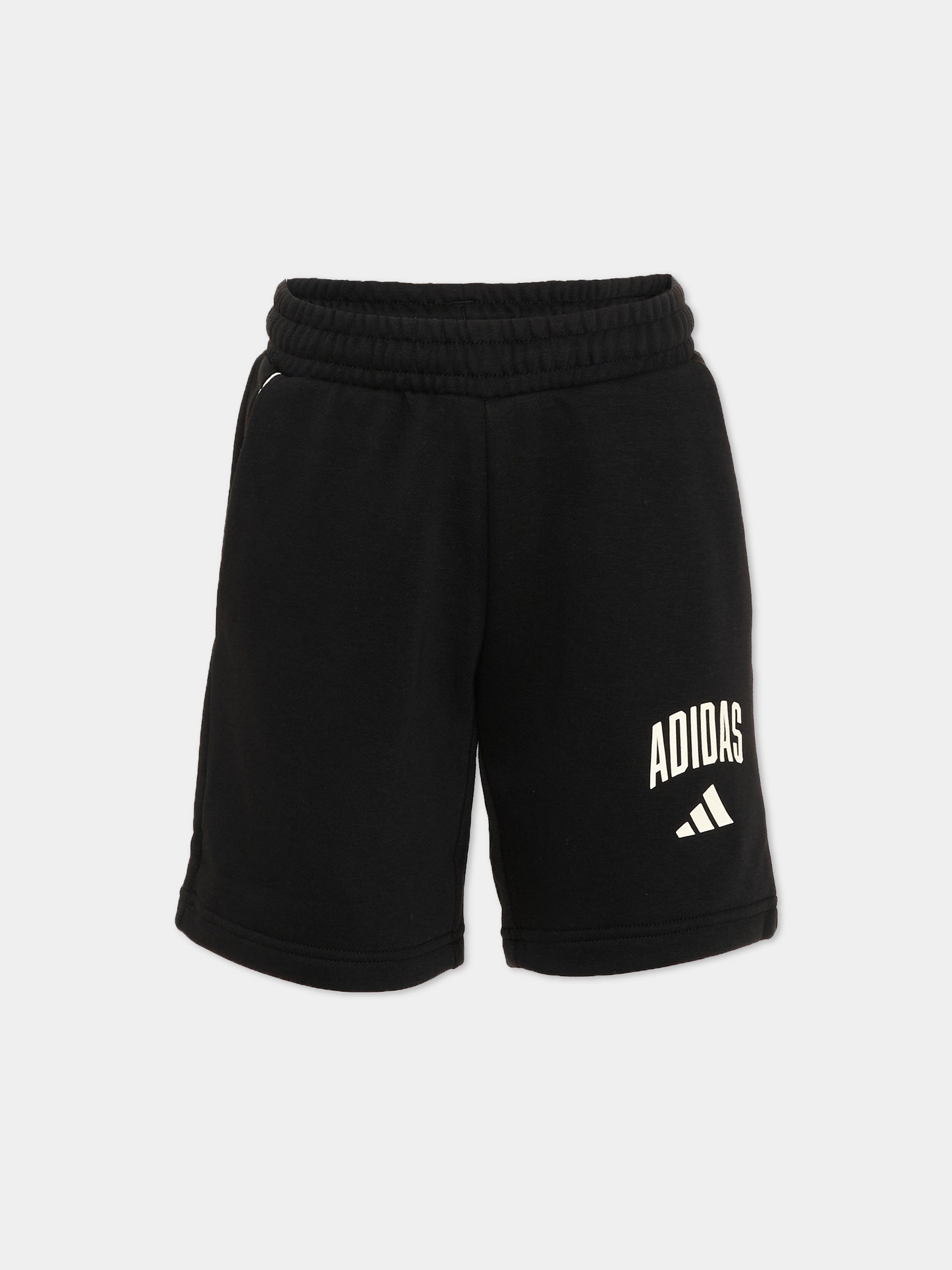 Shorts sportivi nero per bambini con logo,Adidas,KS5522