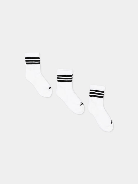 Calzini bianchi per bambini con logo,Adidas,JZ0531