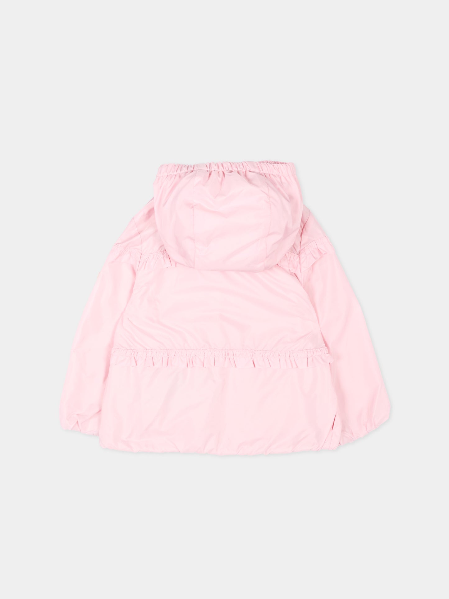 Giacca a vento rosa Hiti per neonata con logo,Moncler Kids,L1951 1A00031 53A5E 506