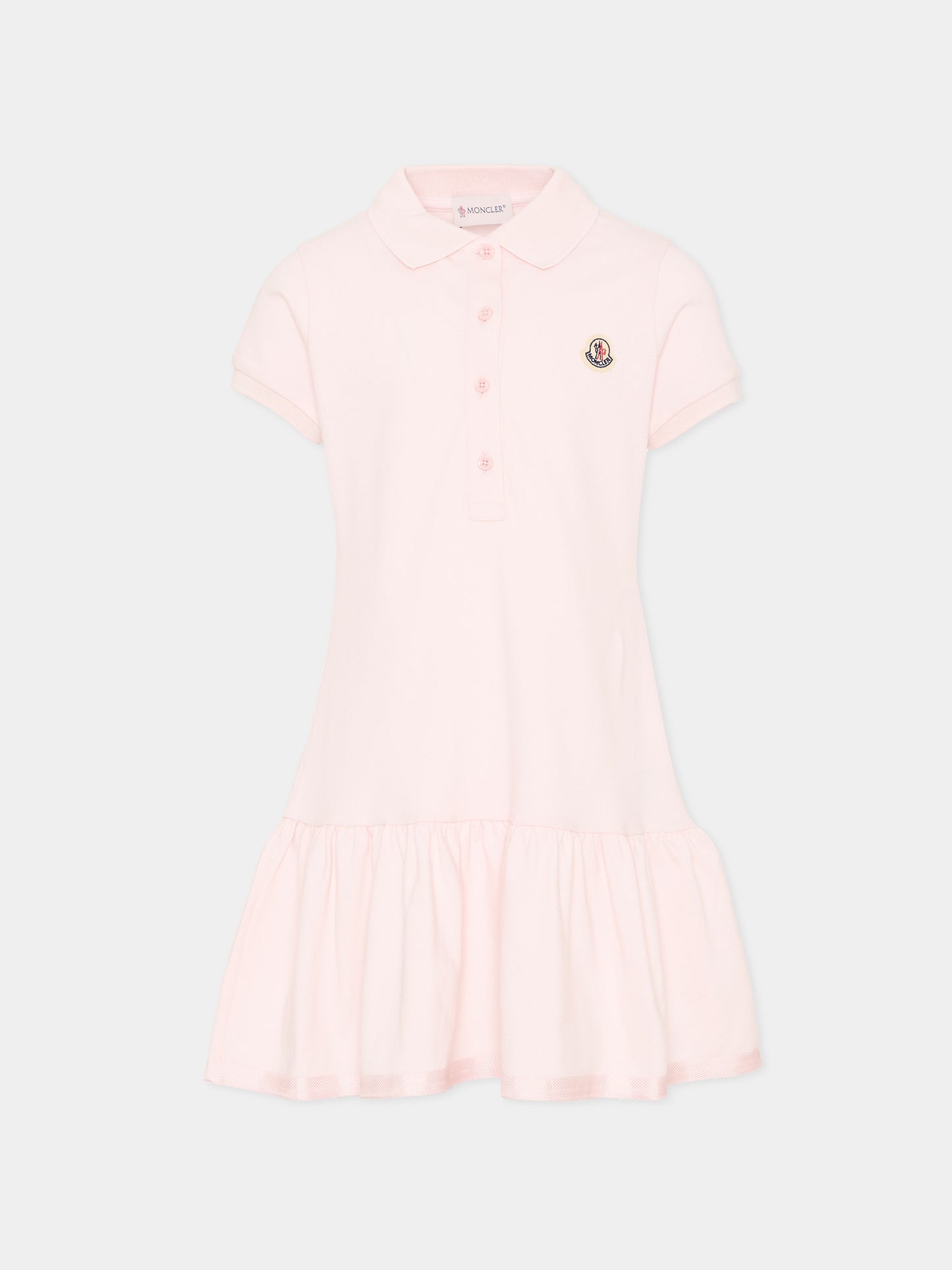 Vestito rosa polo per bambina con logo,Moncler Kids,L1954 8I00014 8496F 503