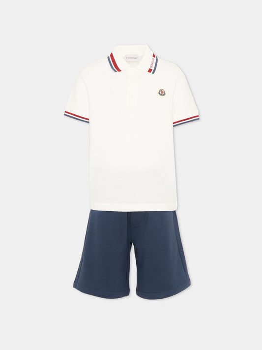 Completo sportivo bianco per bambino con logo,Moncler Kids,L1954 8M00017 8496W F71