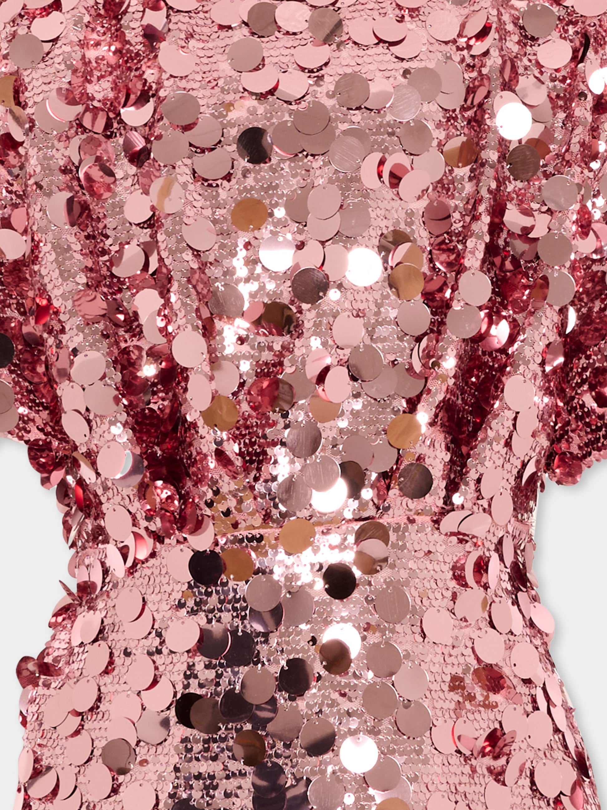 Abito rosa per bambina con paillettes,Douuod Kids,DY1A21-U0261 50R