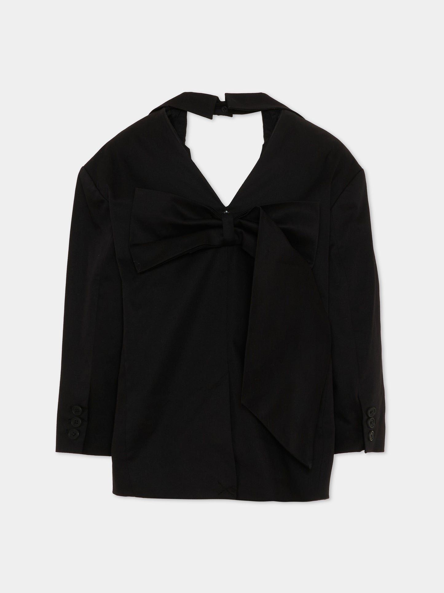 Giacca nera per bambina con maxi fiocco,Douuod Kids,DY2A04-G0197 930