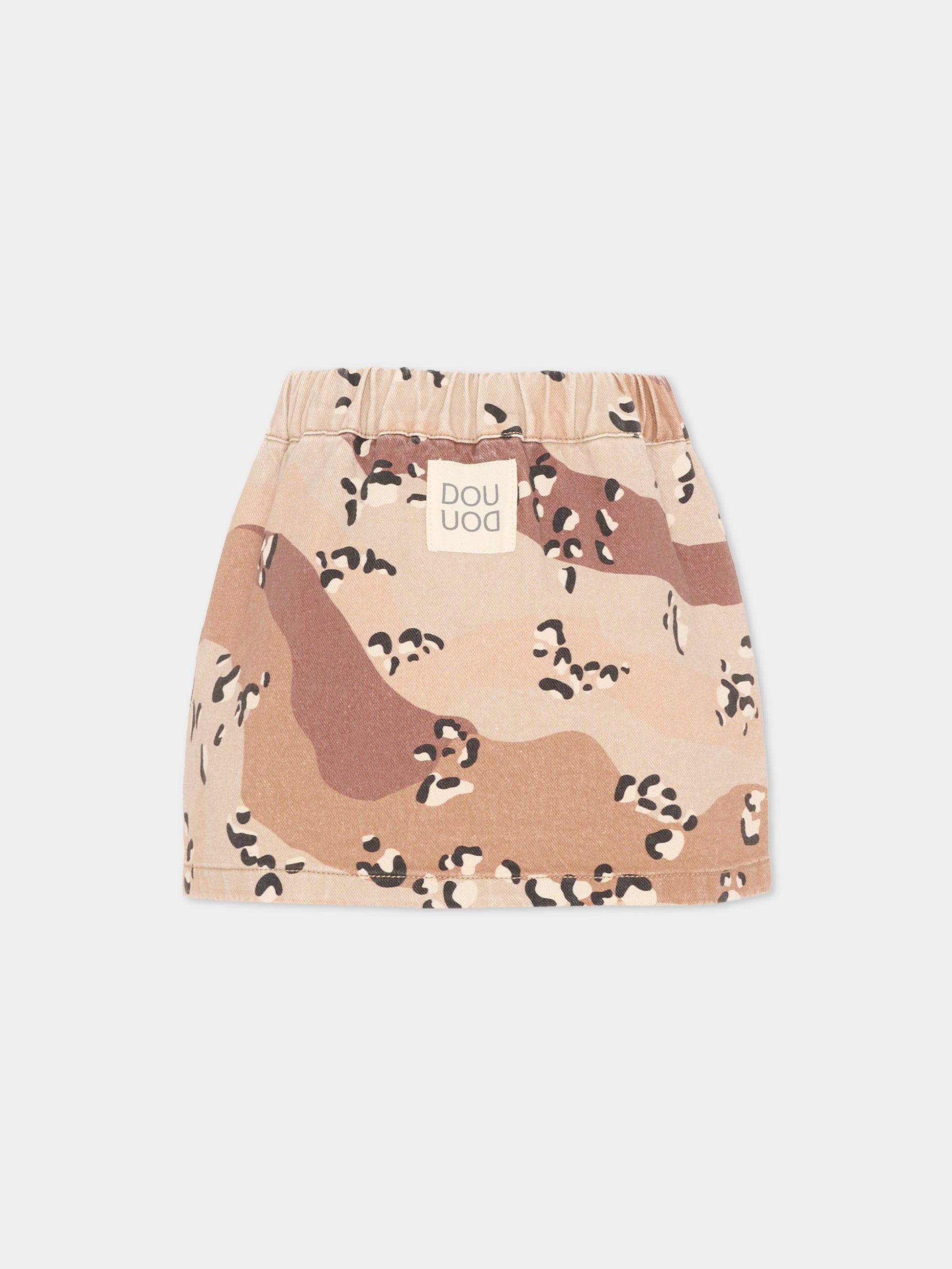 Gonna beige per bambina camouflage,Douuod Kids,DY7A81-Z3843 108MA