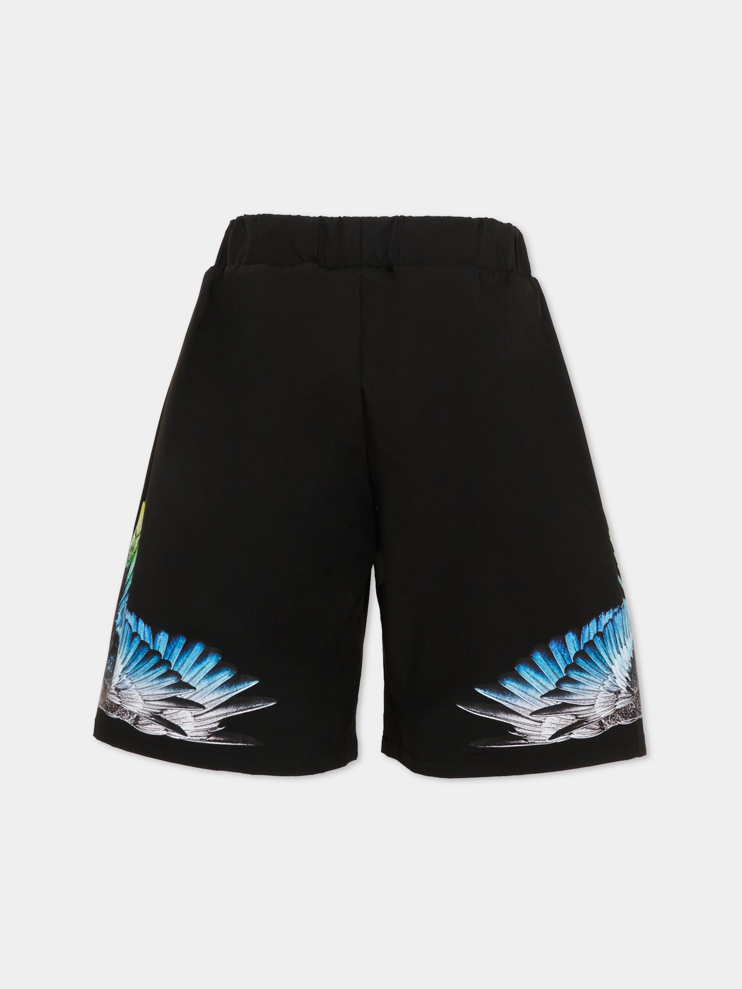 Shorts neri con ali per bambino,County Of Milan Kids,S6CMJBBE125 110