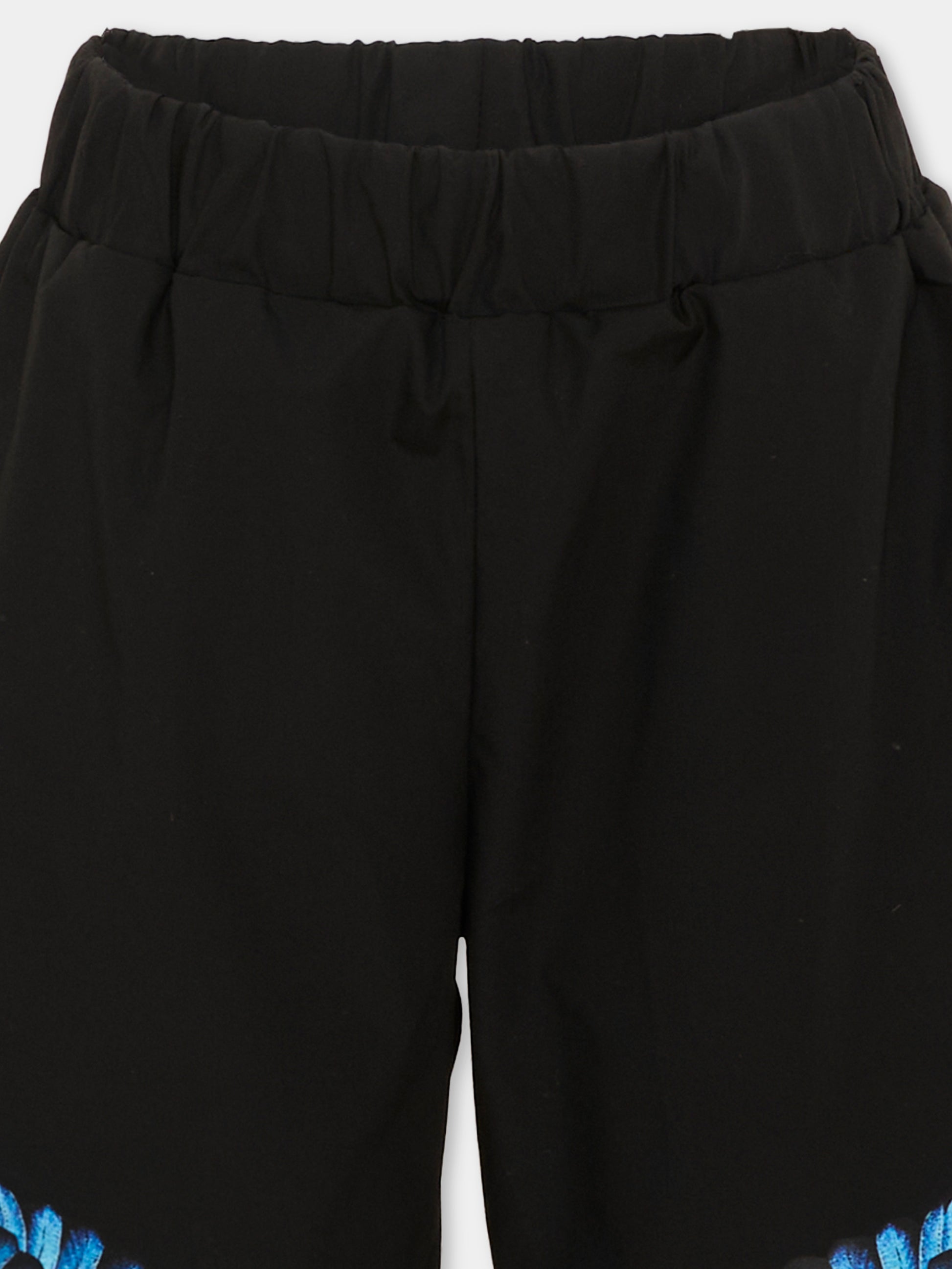 Shorts neri con ali per bambino,County Of Milan Kids,S6CMJBBE125 110