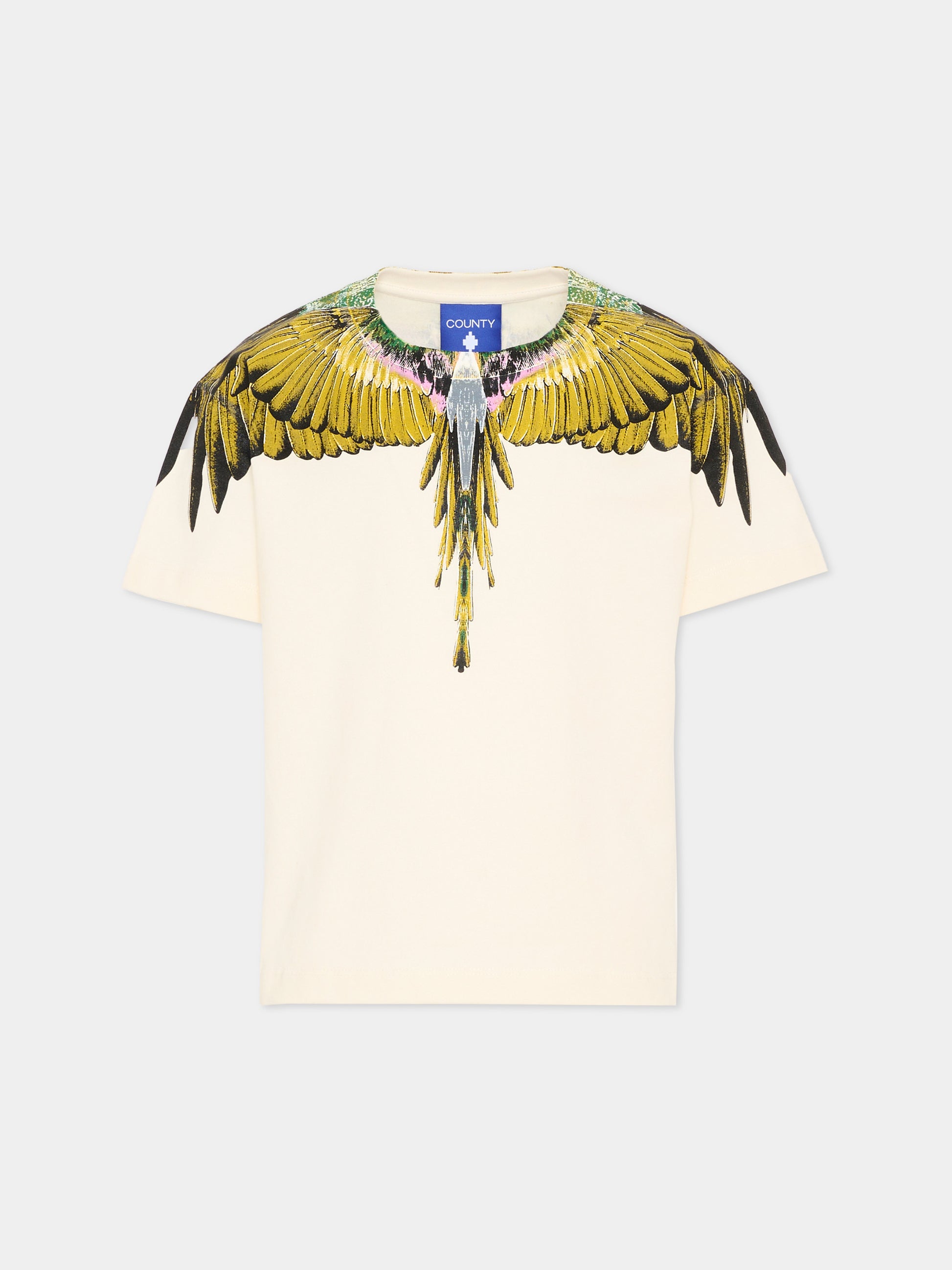 T-shirt bianca per bambino con ali,County Of Milan Kids,S6CMJBTH021 412