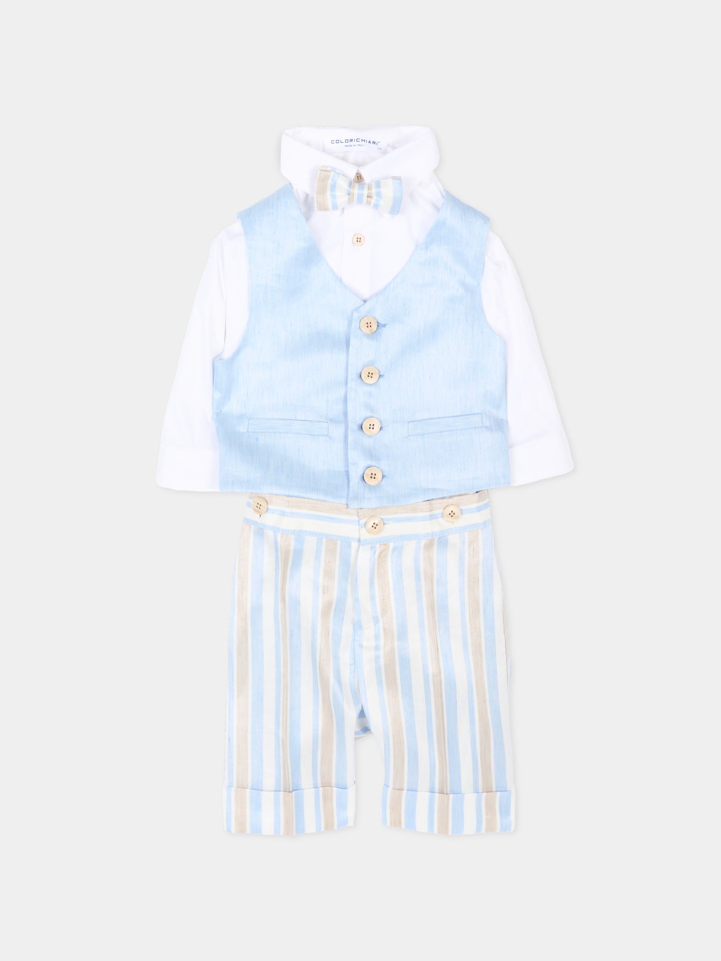 Completo elegante celeste per neonato,Colorichiari,MN568452 4884A 53