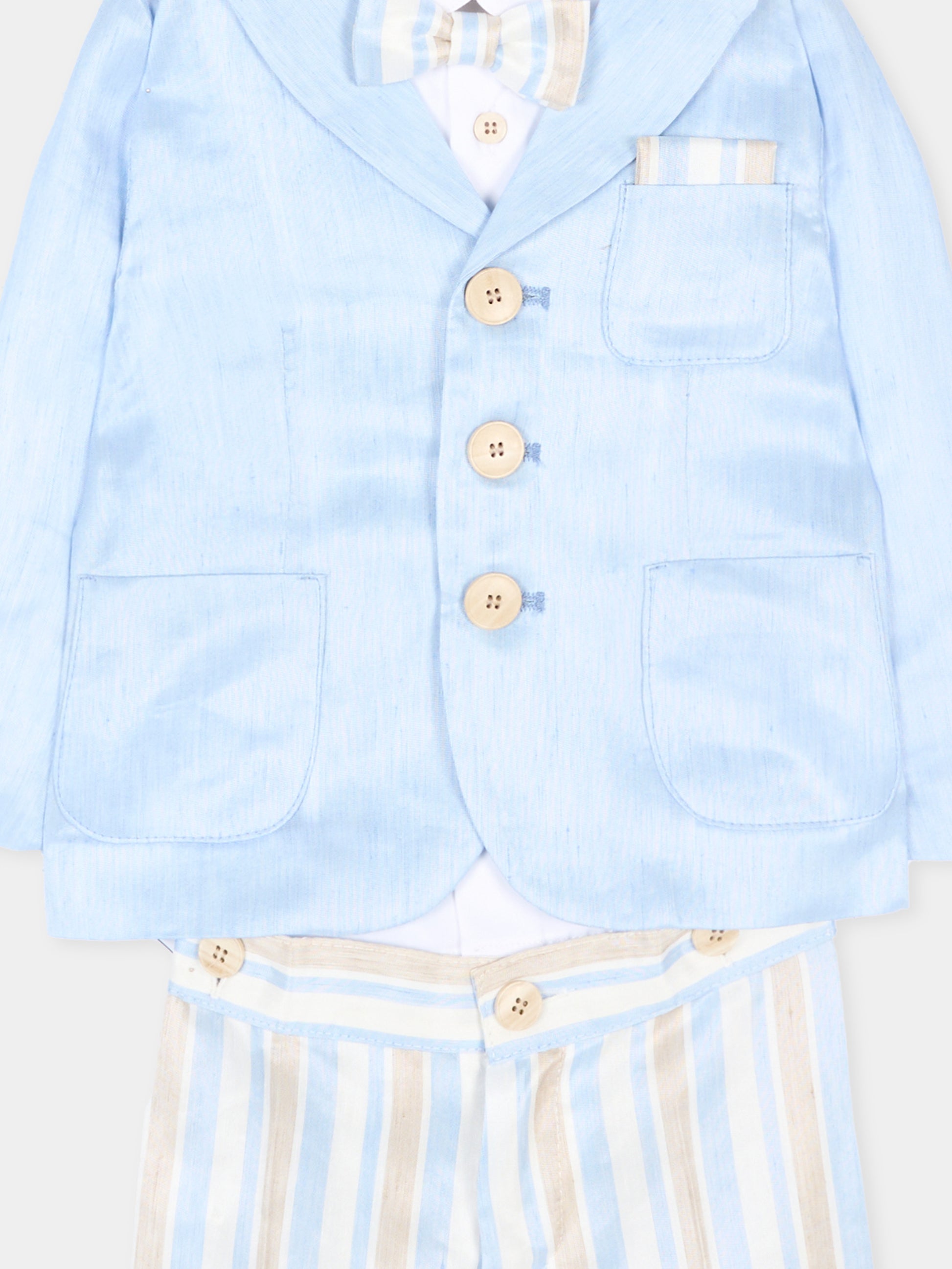 Completo elegante celeste per neonato,Colorichiari,MN568452 4884A 53