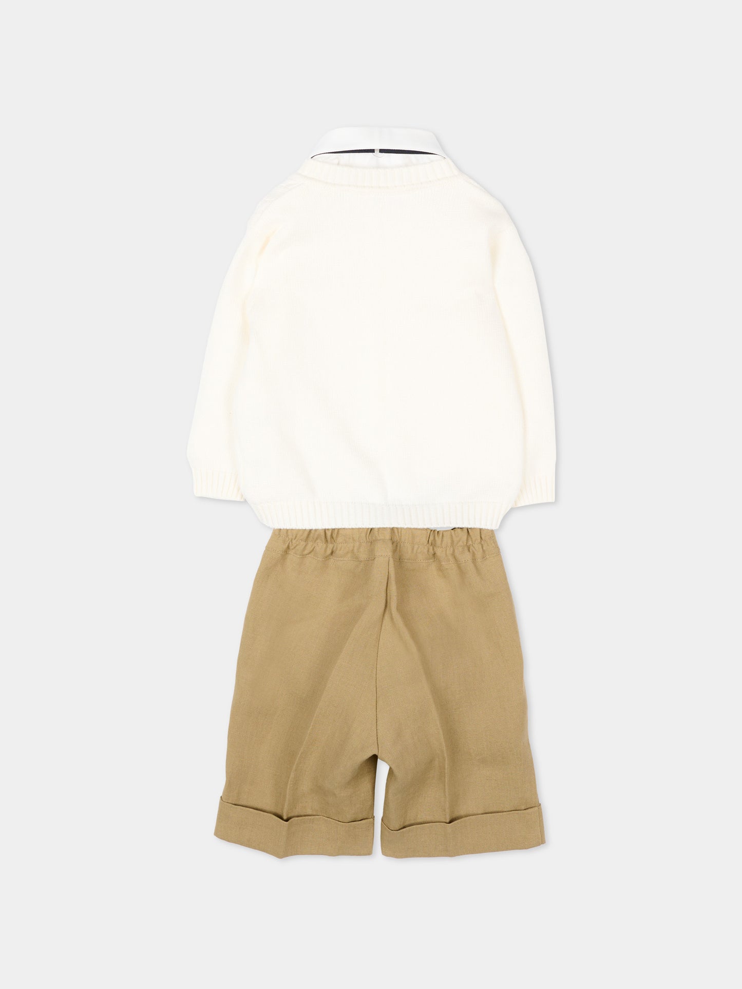 Completo elegante beige per neonato,Colorichiari,MN408422 4951 26