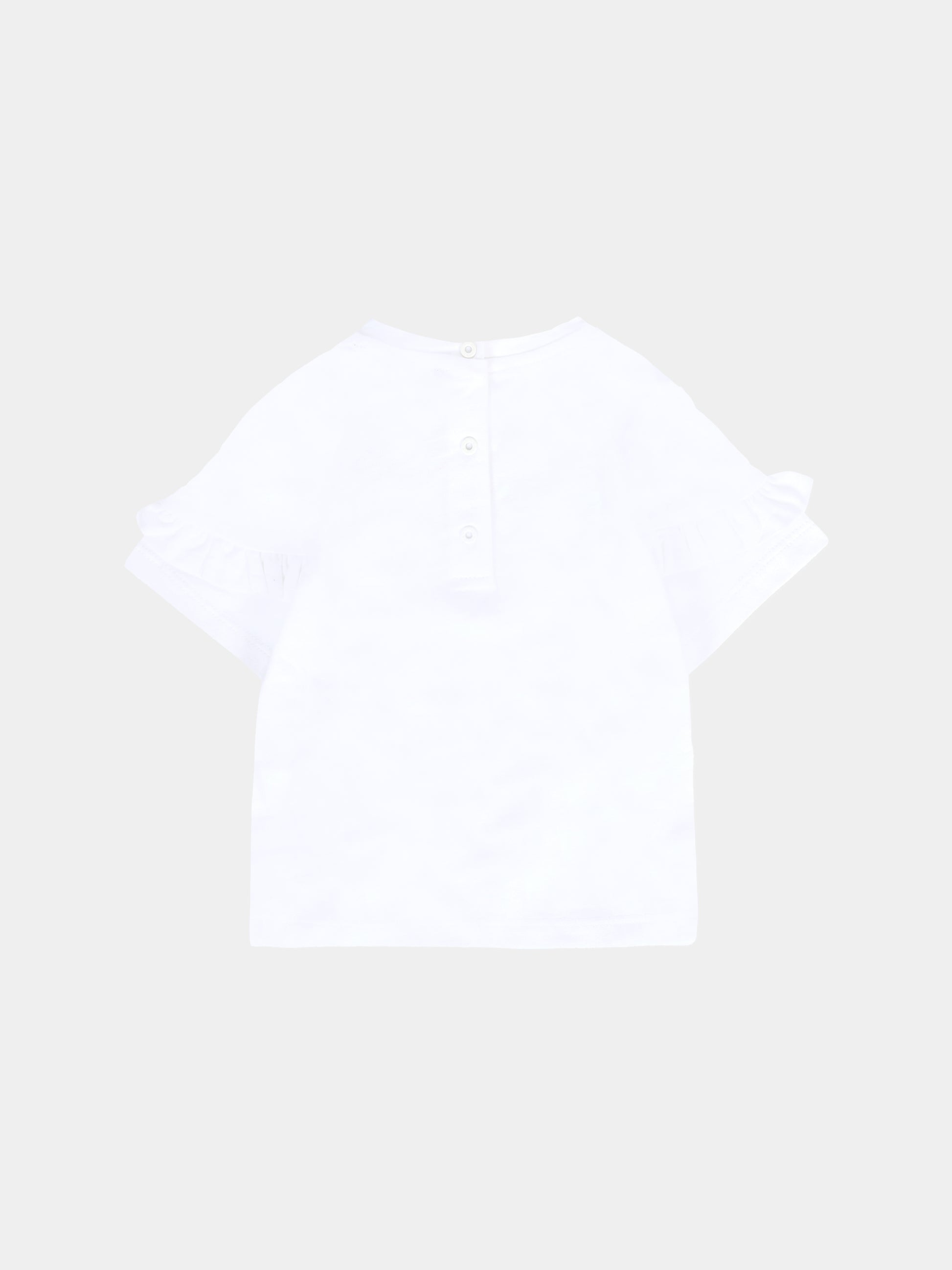 T-shirt bianca per neonati con logo nero,Balmain Kids,6R8001 Z0738 100NE