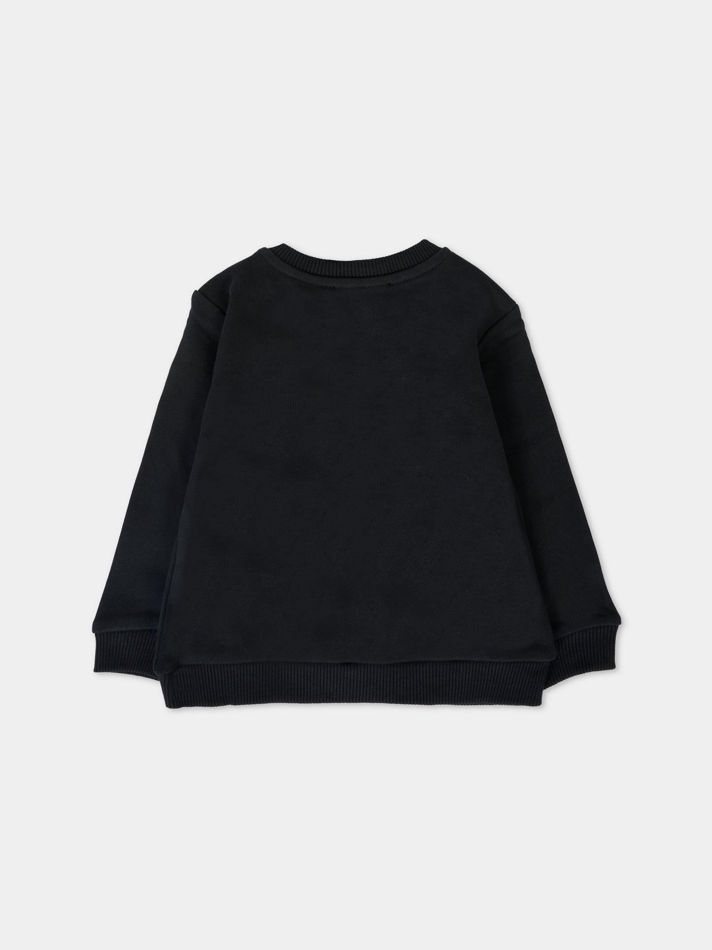 Felpa nera per neonati con logo,Balmain Kids,6R4520 Z0001 930BC