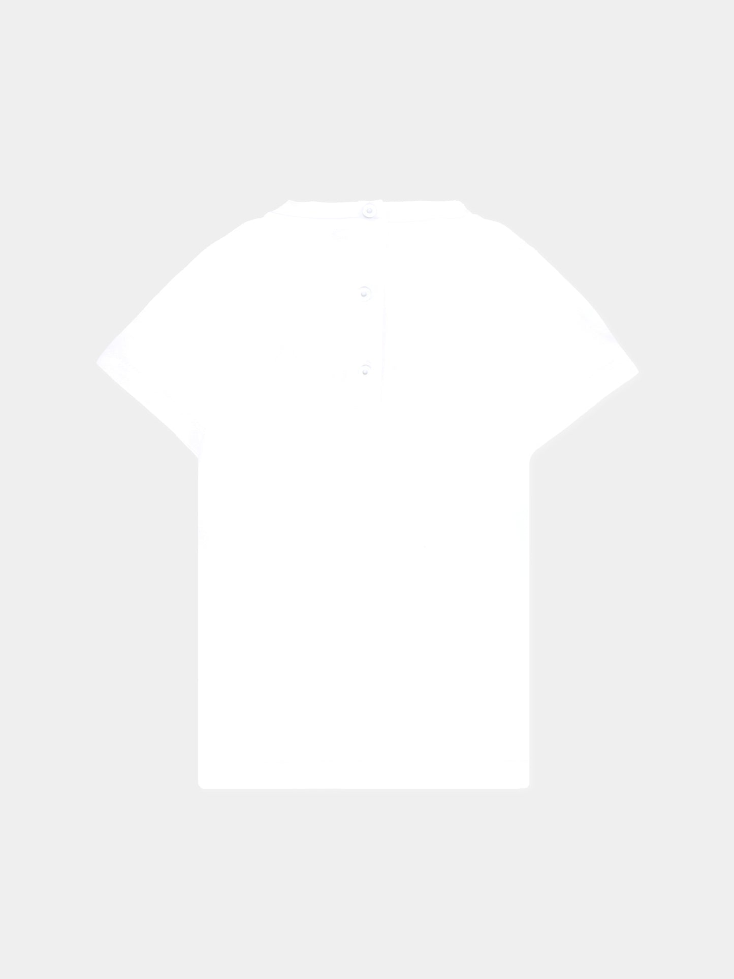 T-shirt bianca per neonati con loghi neri,Balmain Kids,6R8621 Z0112 100NE