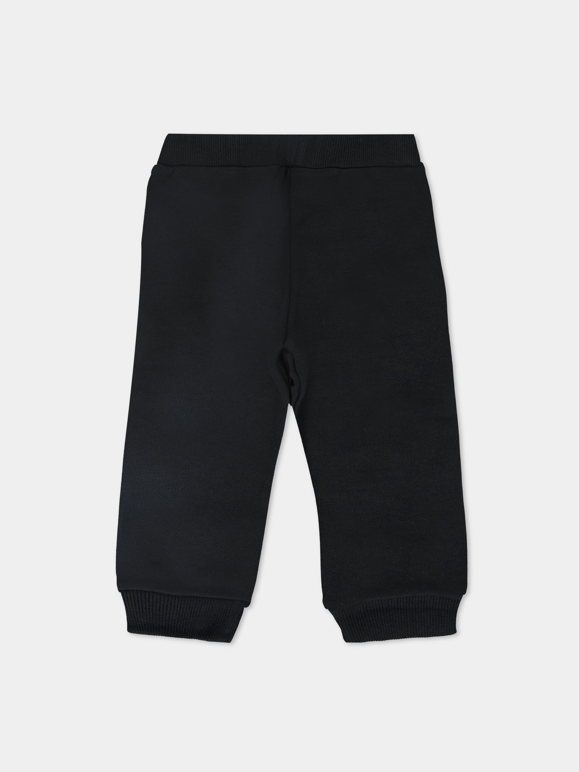 Pantaloni neri per neonati con logo,Balmain Kids,BT6520 Z0081 930AV