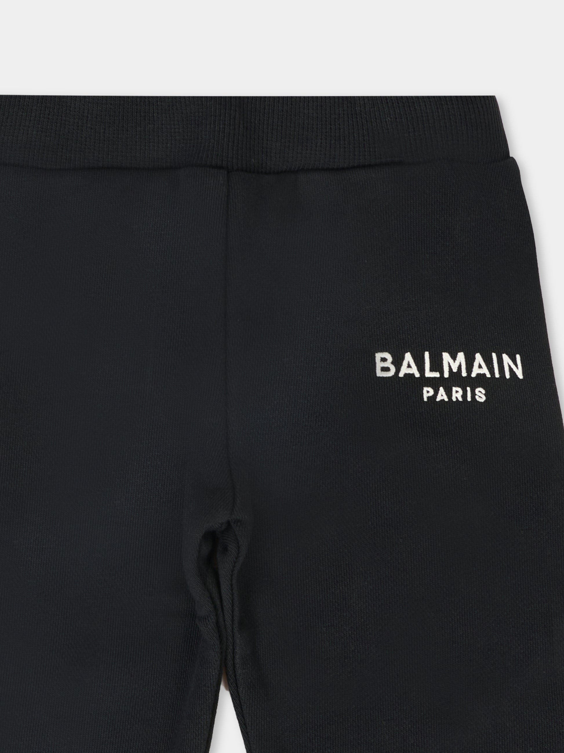 Pantaloni neri per neonati con logo,Balmain Kids,BT6520 Z0081 930AV