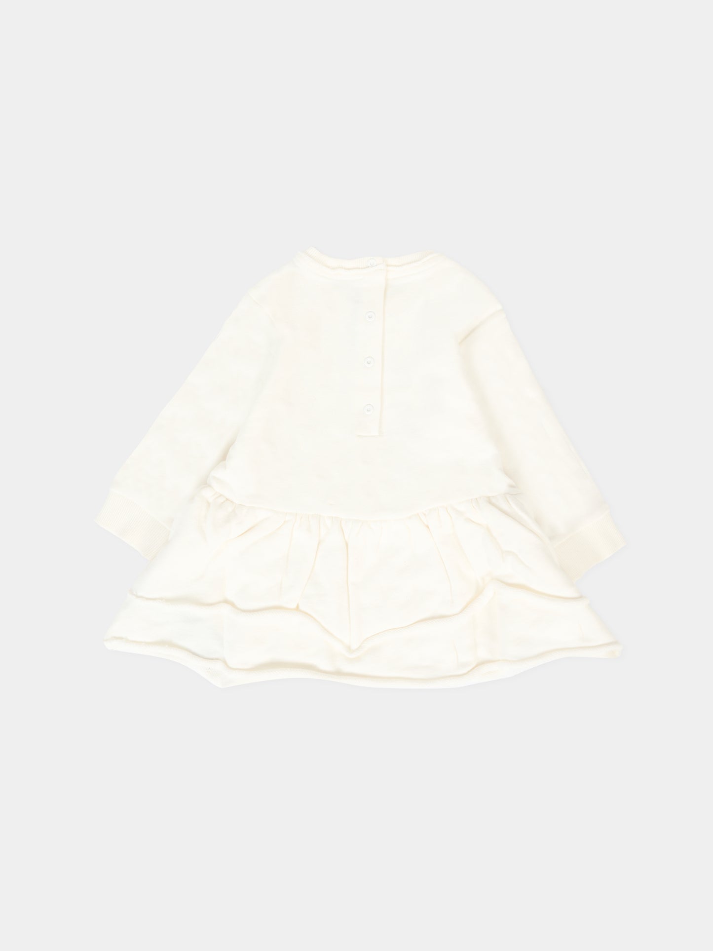 Vestito avorio per neonata con logo,Balmain Kids,BT1030 Z0001 102