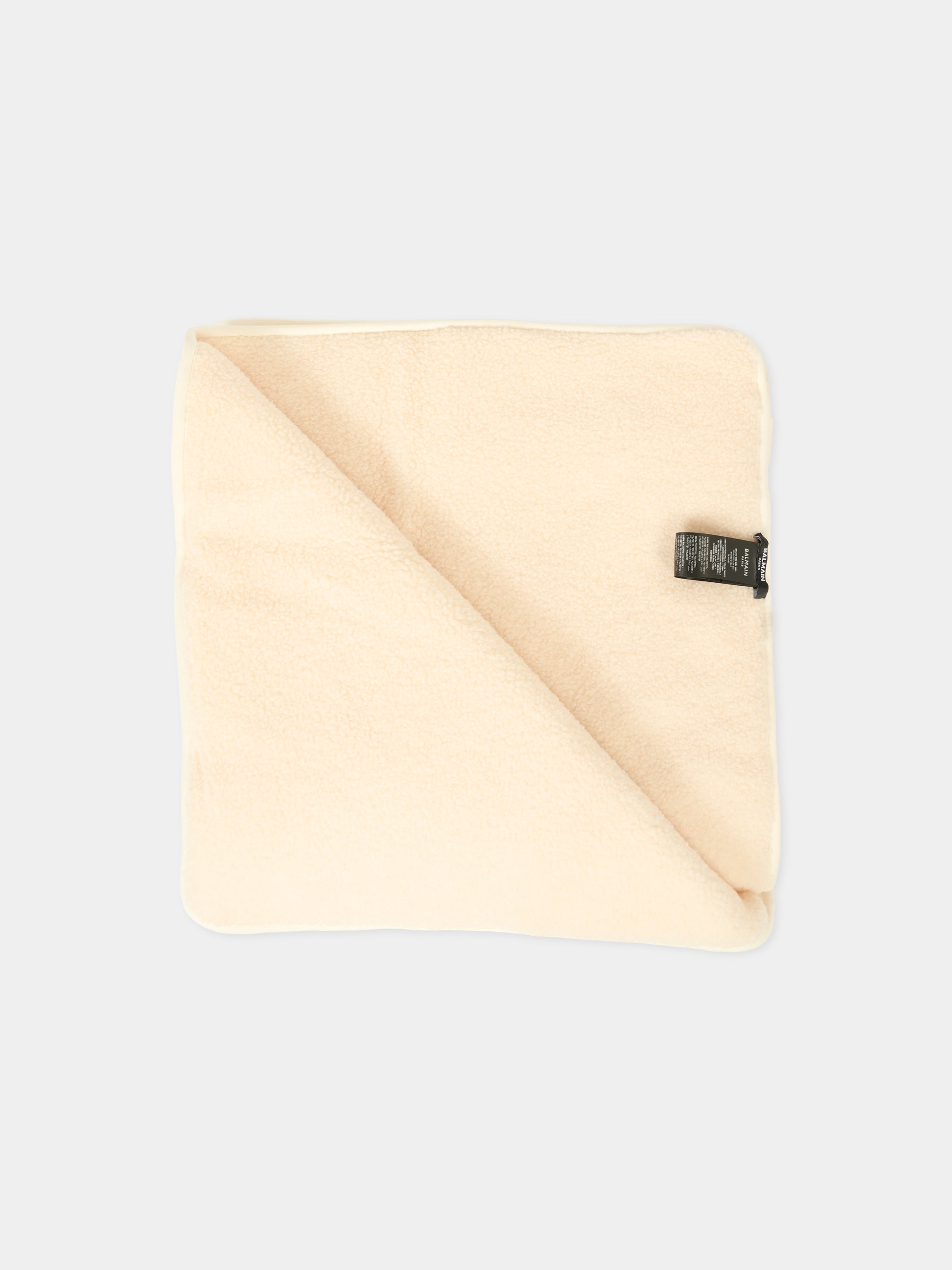 Coperta avorio per neonati con logo,Balmain Kids,BT0680 Z1518 102OR