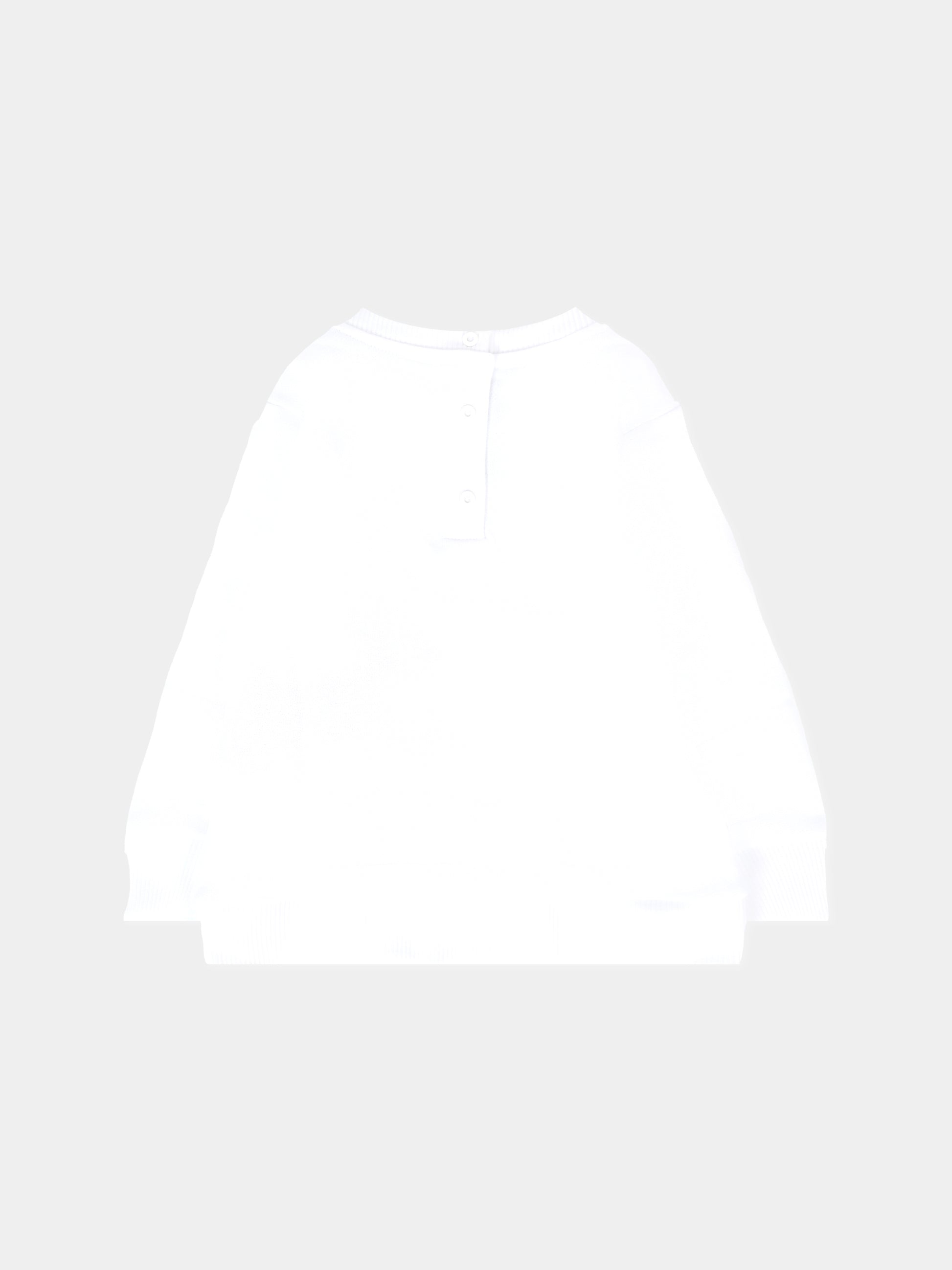 Felpa bianca per neonati con logo oro,Balmain Kids,BT4610 Z0081 100OR