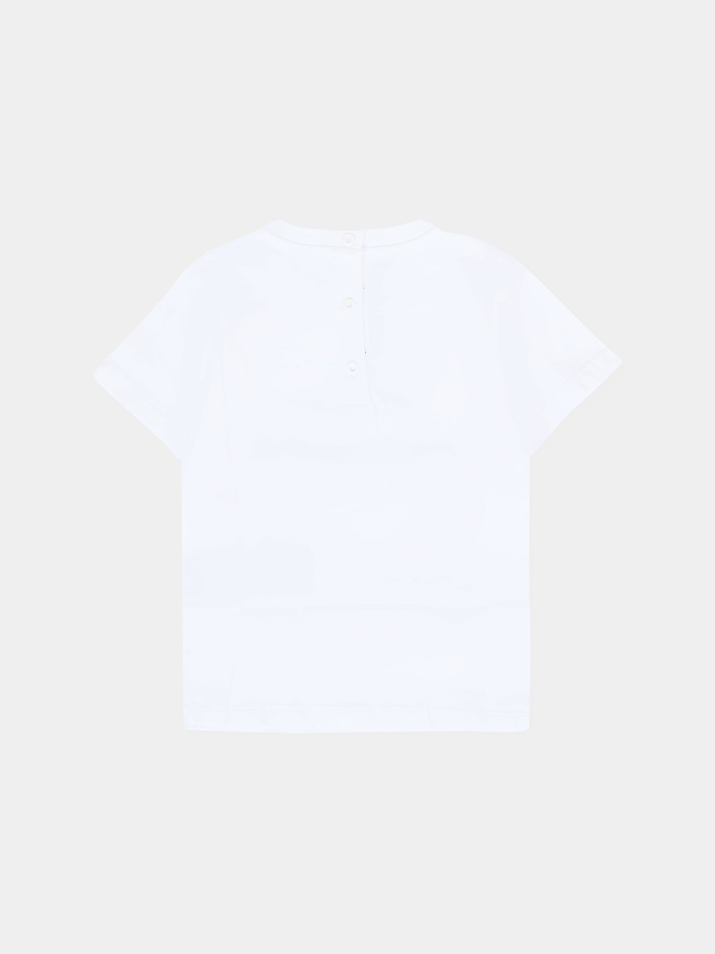 T-shirt bianca per neonati con logo argentato,Balmain Kids,BT8631 Z0082 100AG