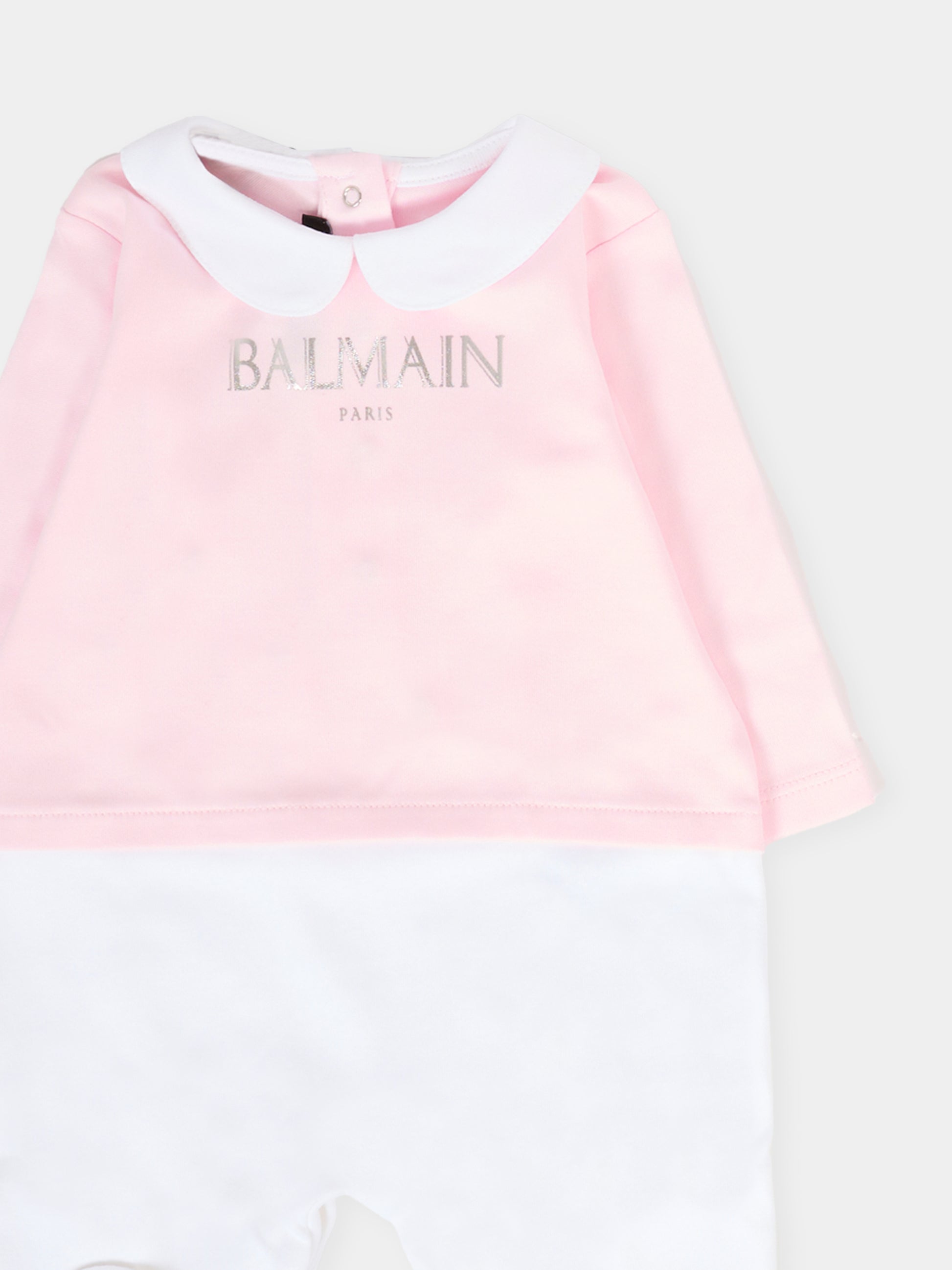 Set rosa per neonata con logo,Balmain Kids,BTB630 Z1769 540BC