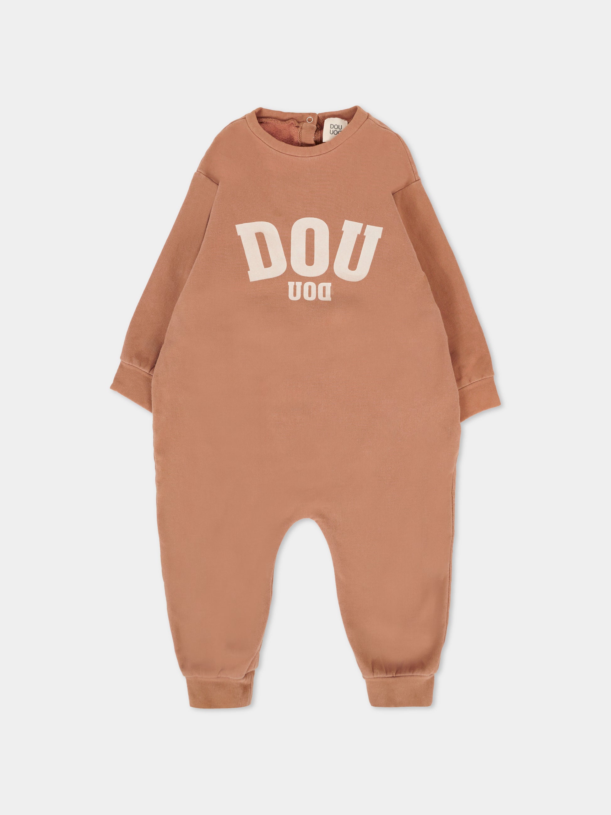 Tutina beige per neonata con logo,Douuod Kids,2RA500 Z0729 311