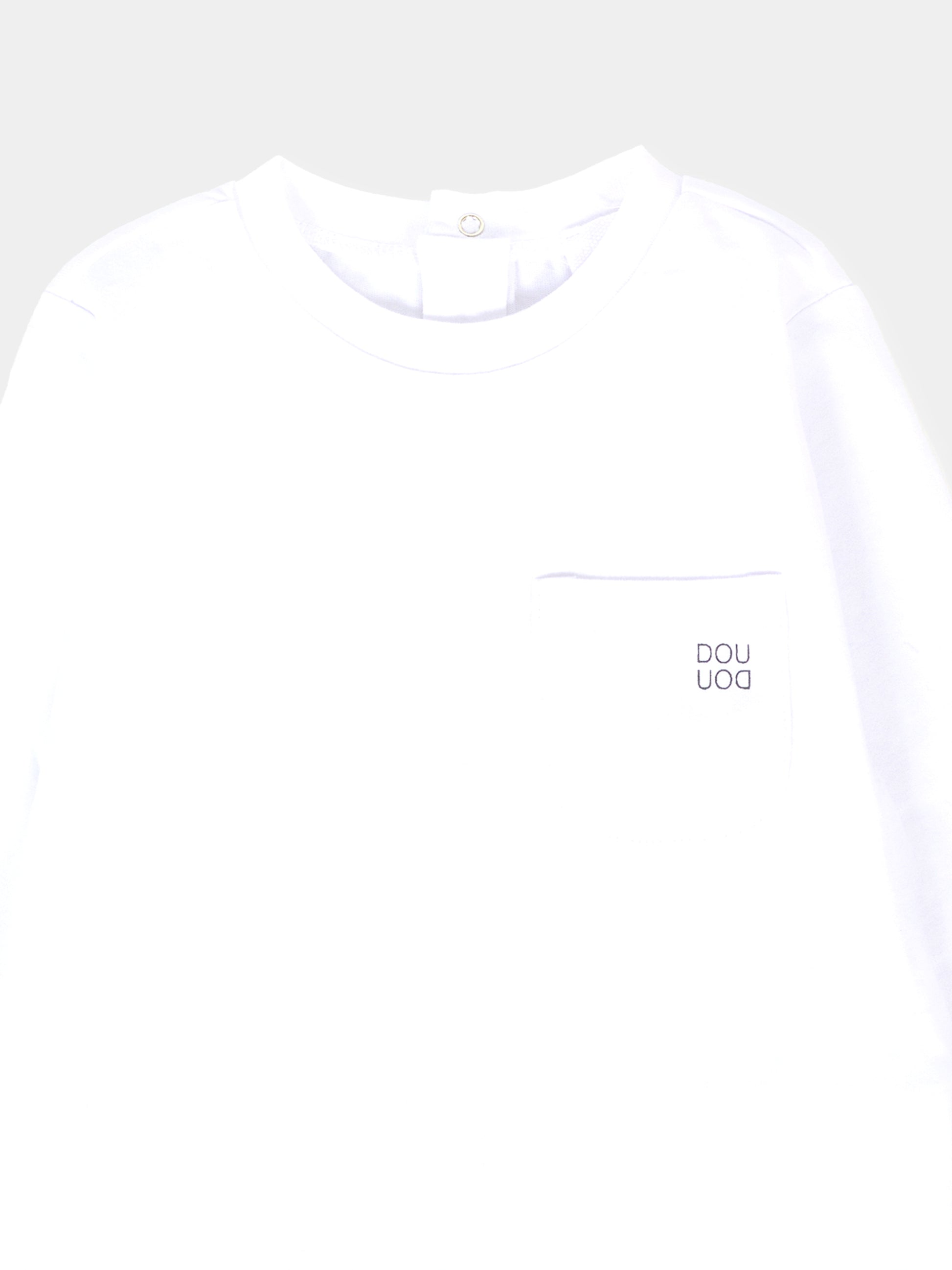 T-shirt bianca per neonata con logo,Douuod Kids,DT8520 Z0761 100