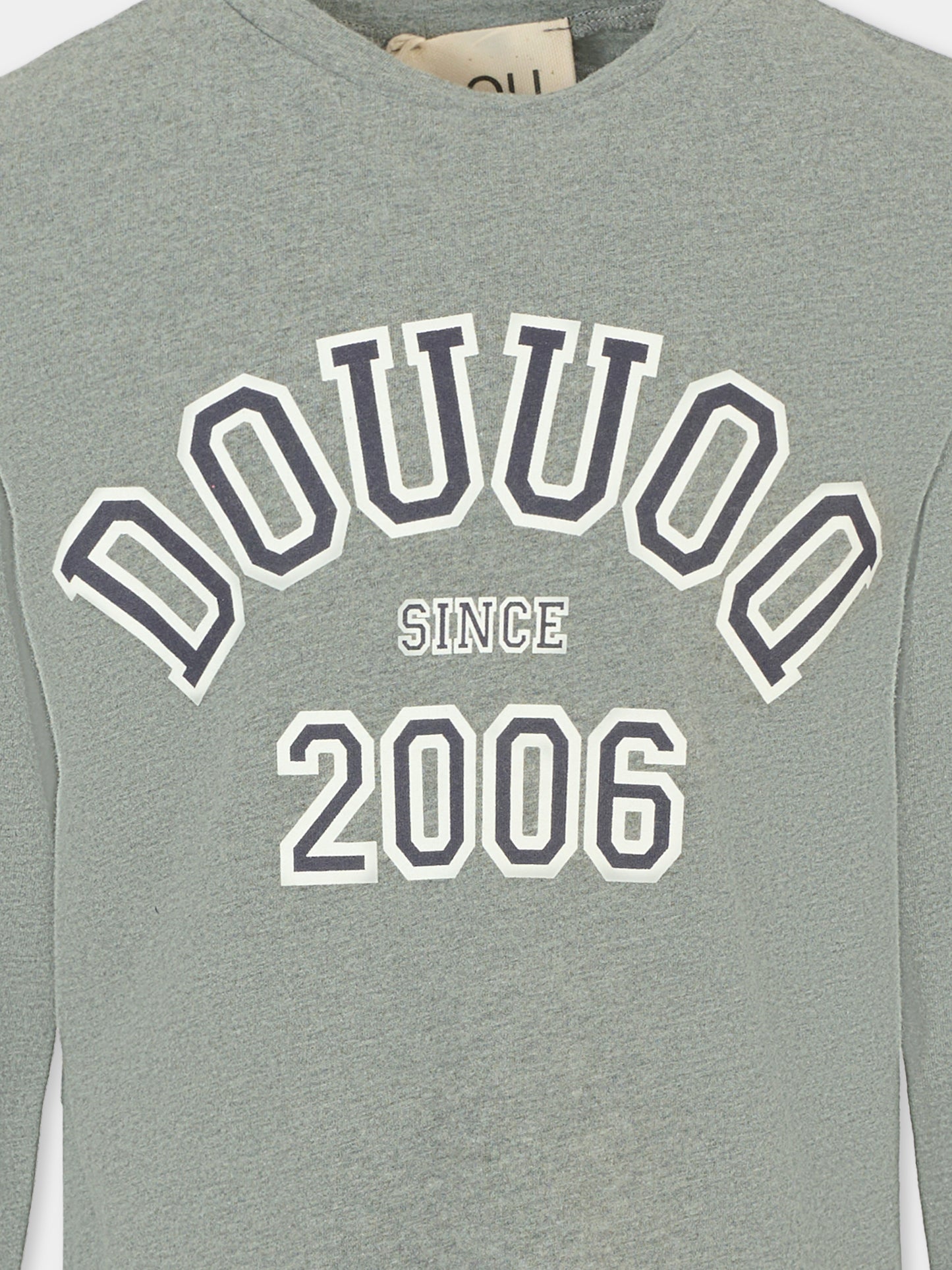 T-shirt grigia per bambina con logo e numeri,Douuod Kids,DT8P20 Z0762 809
