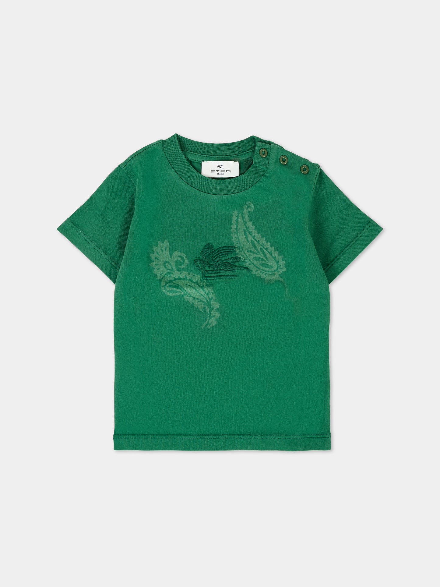 T-shirt verde per neonati con Pegaso,Etro,GV8541 Z2377 700