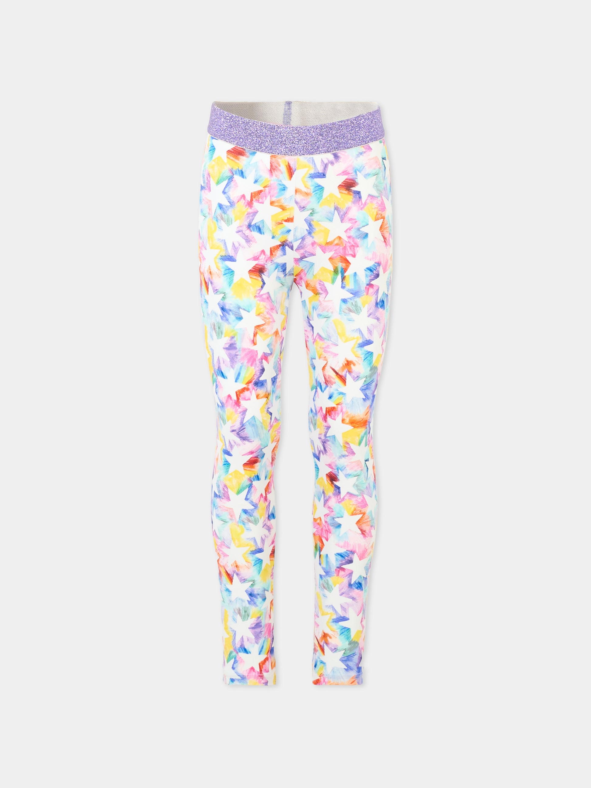 Leggings multicolor per bambina con stelle all over,Stella Mccartney Kids,TT6B80 Z1318 999MC