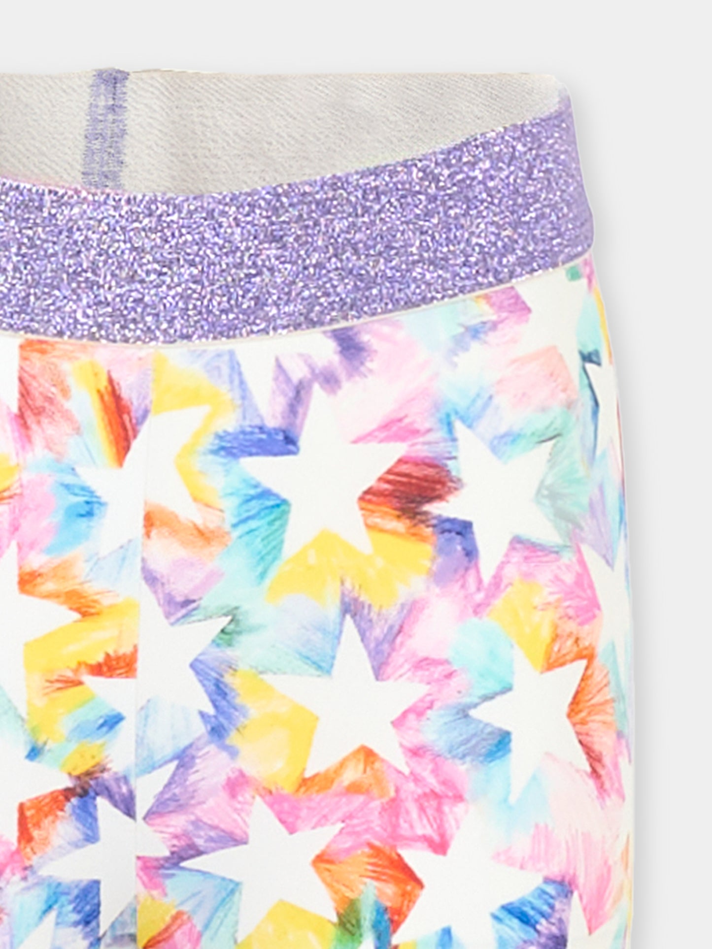 Leggings multicolor per bambina con stelle all over,Stella Mccartney Kids,TT6B80 Z1318 999MC