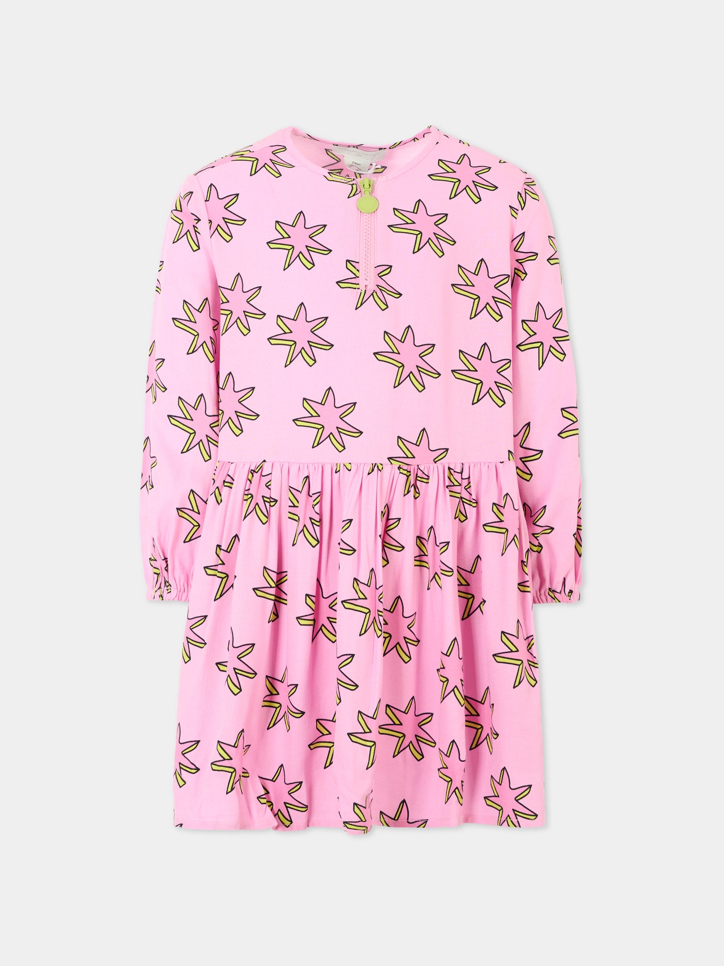 Vestito rosa per bambina con stelle,Stella Mccartney Kids,TV1C00 Z2083 50GMC